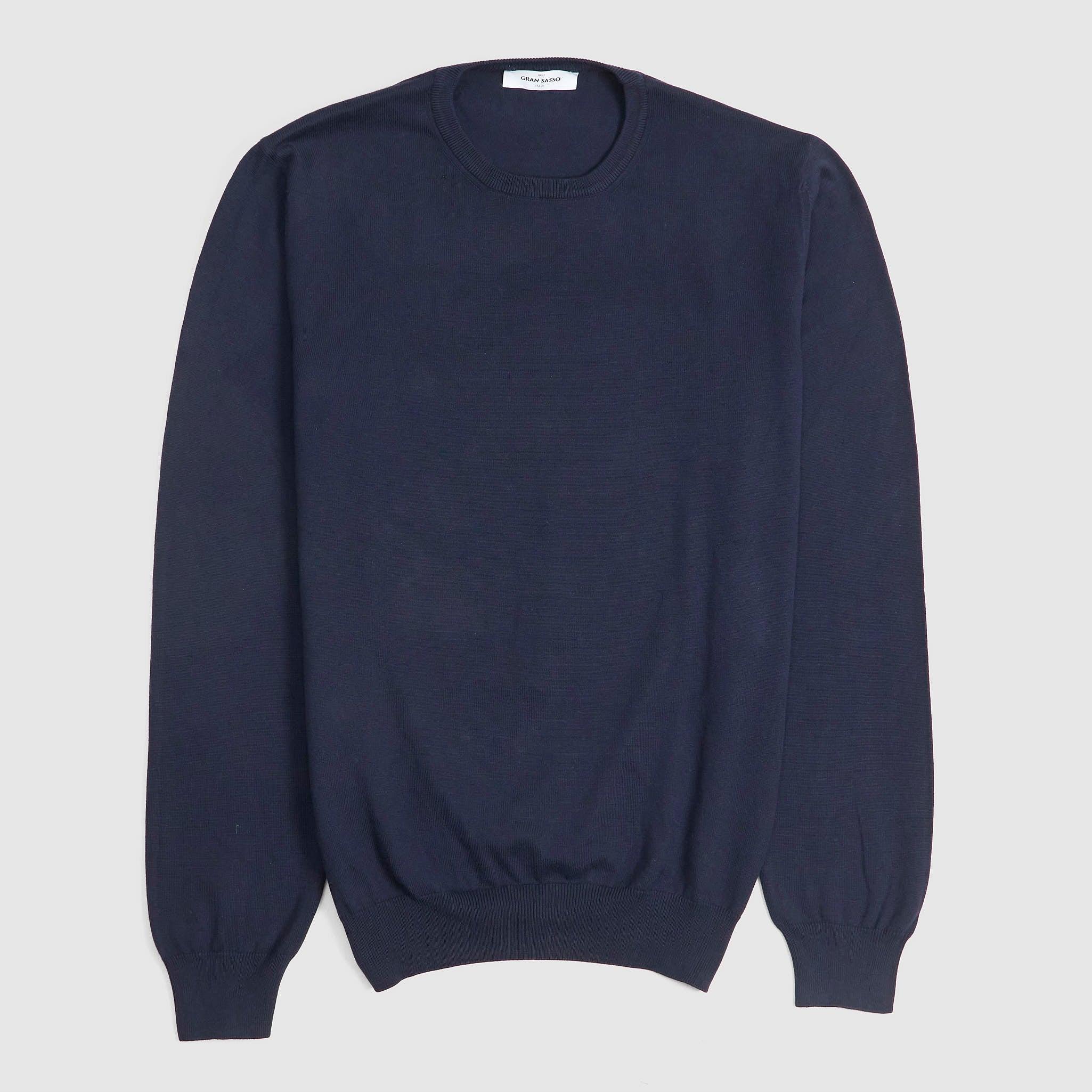 Crew Neck Knitted Cotton Pullover