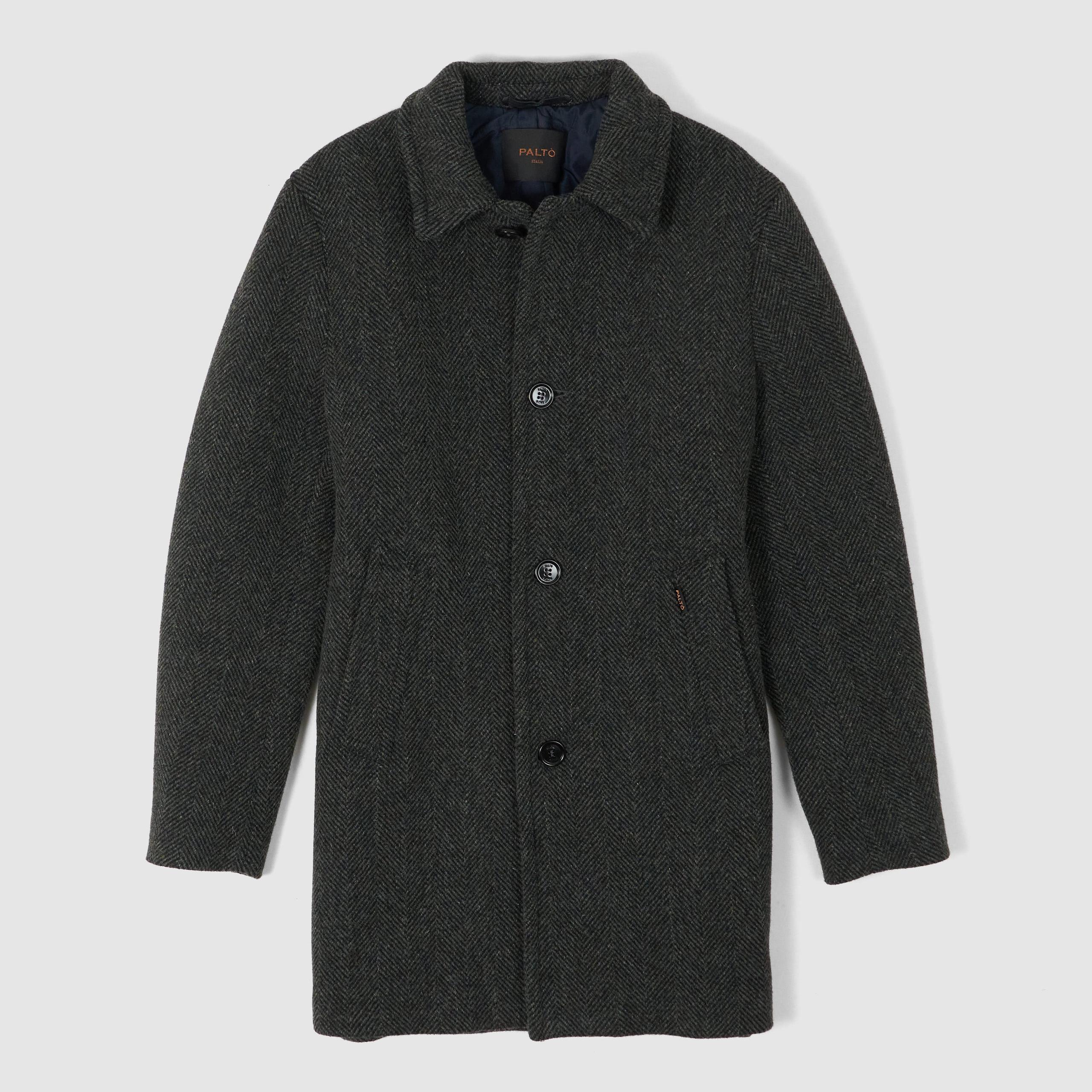 Alfredo British Herringbone Wool Coat