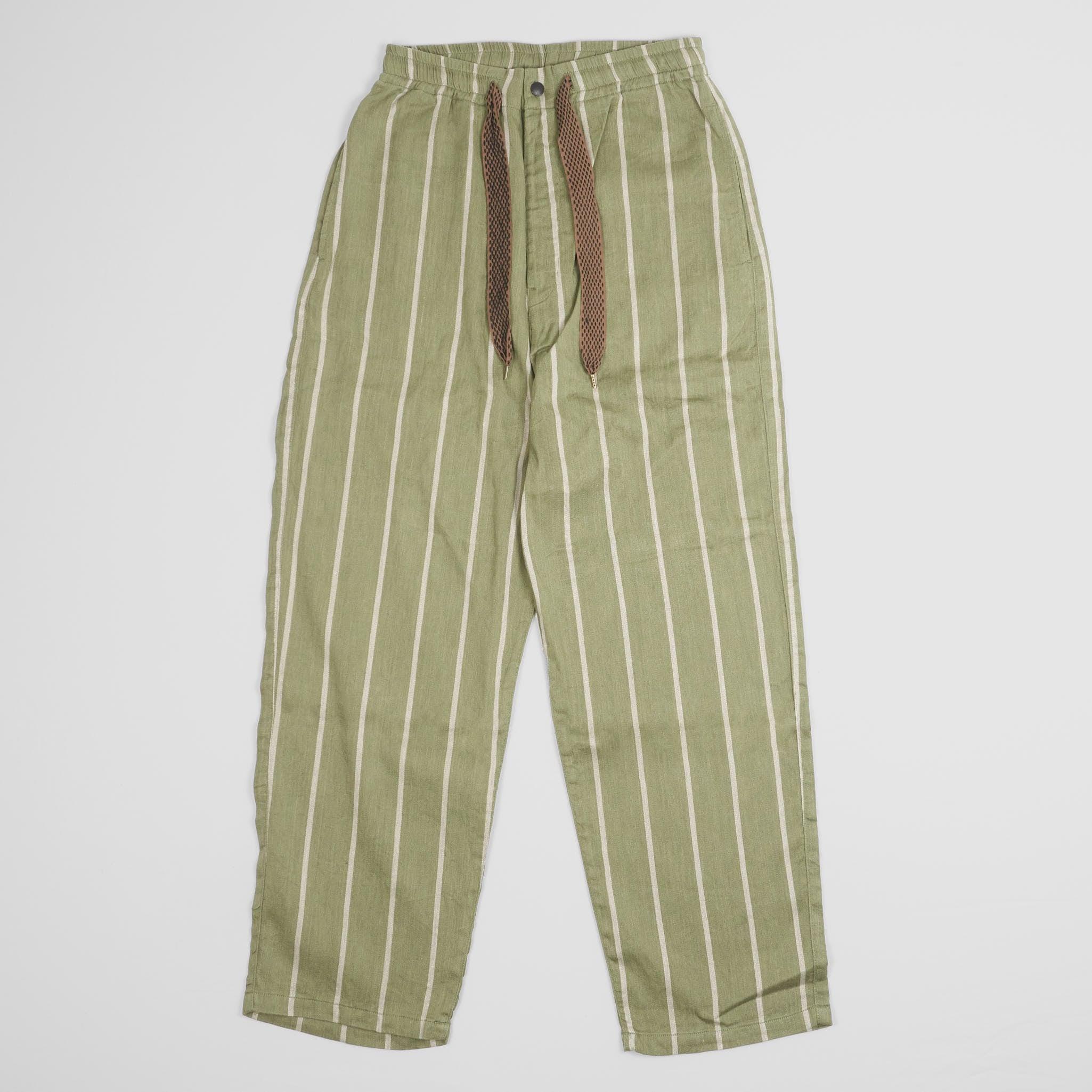 Wide Linen Stripe Pant