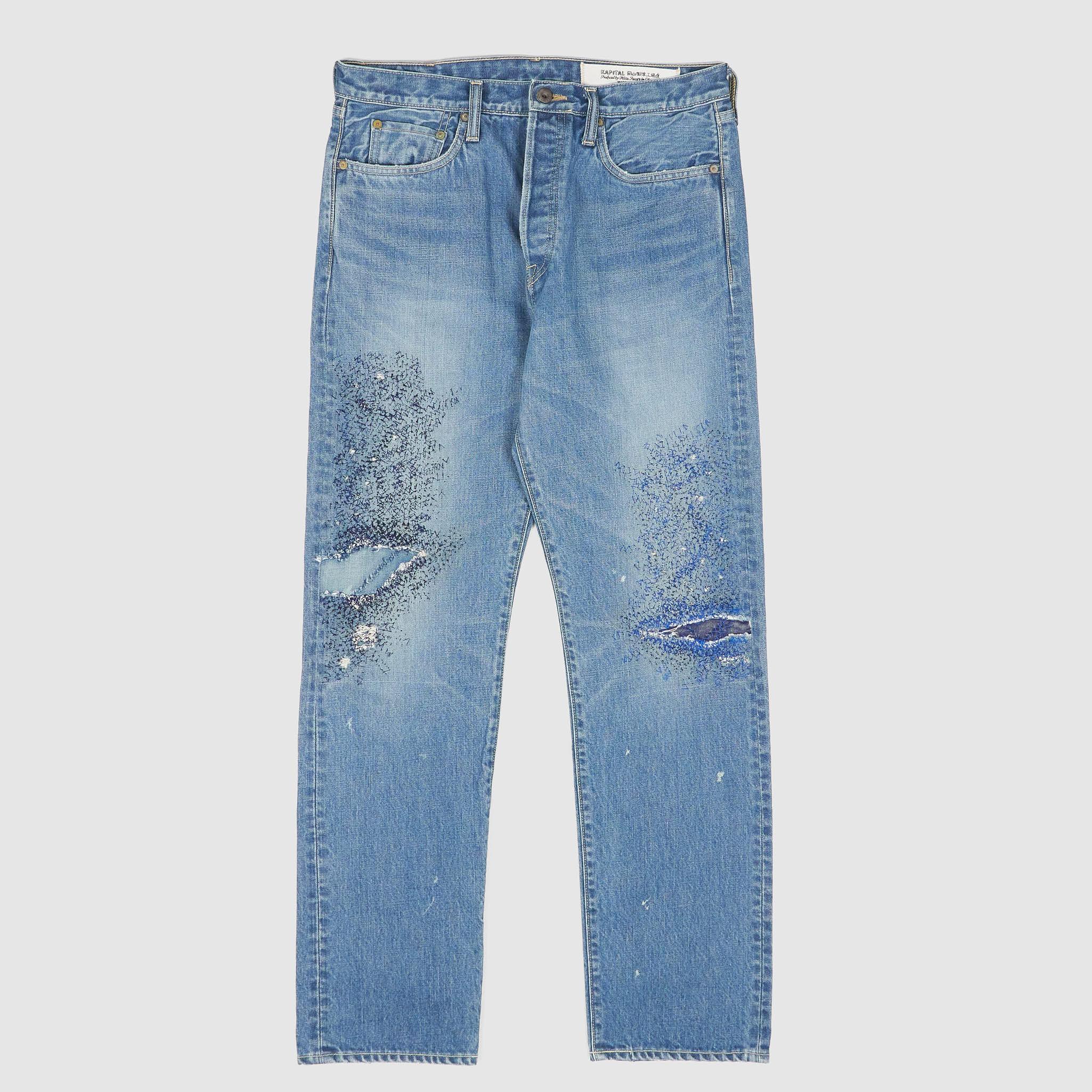 5-Pocket 14oz Monkey Cisco Frontstitch Repaired Denim Jeans (3 Year Processing)