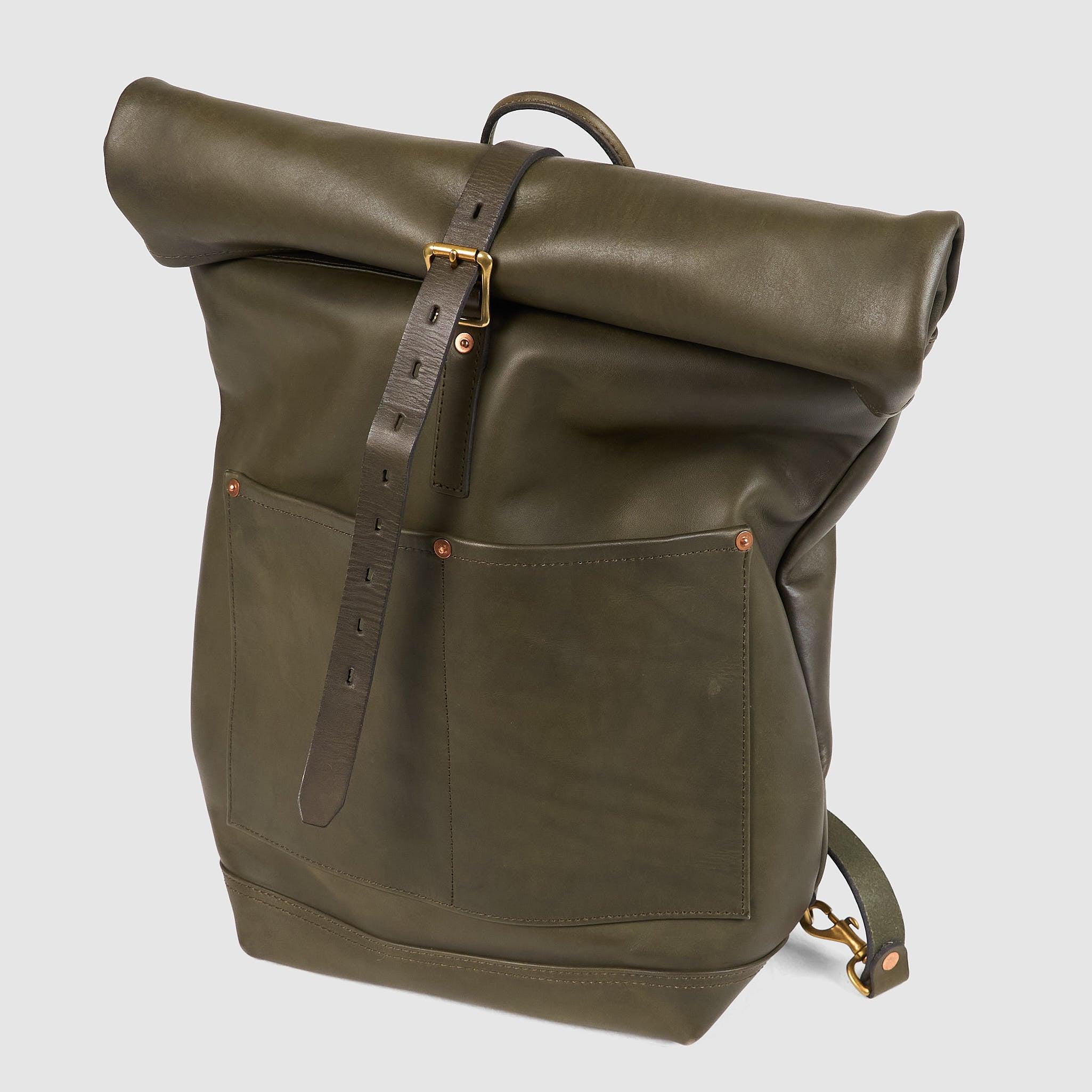 Leather Rolltop Backpack