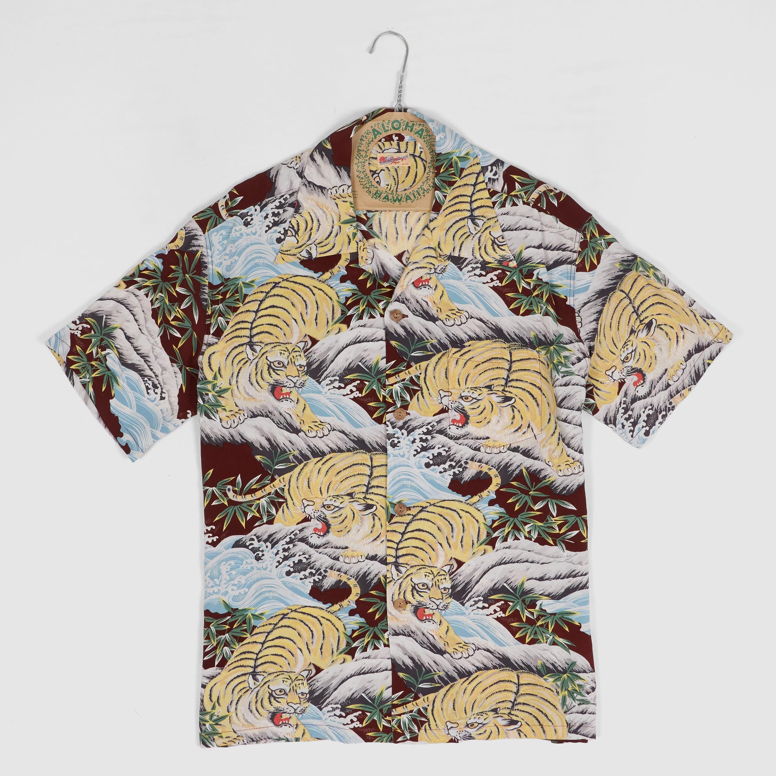 Short Sleeve Hawaiian Fighting Tiger Shirt