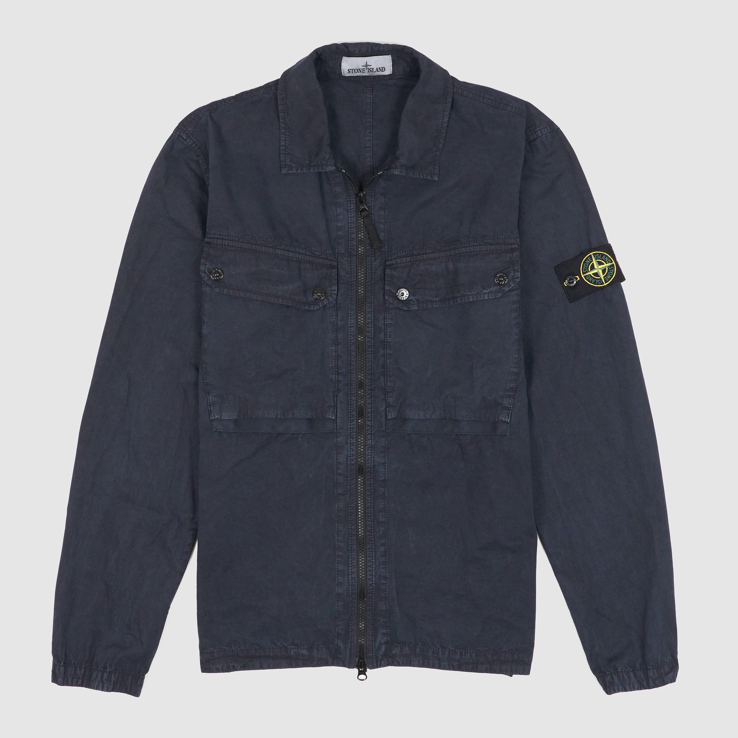 Two Zip Closure Garment Dyed Overshirt