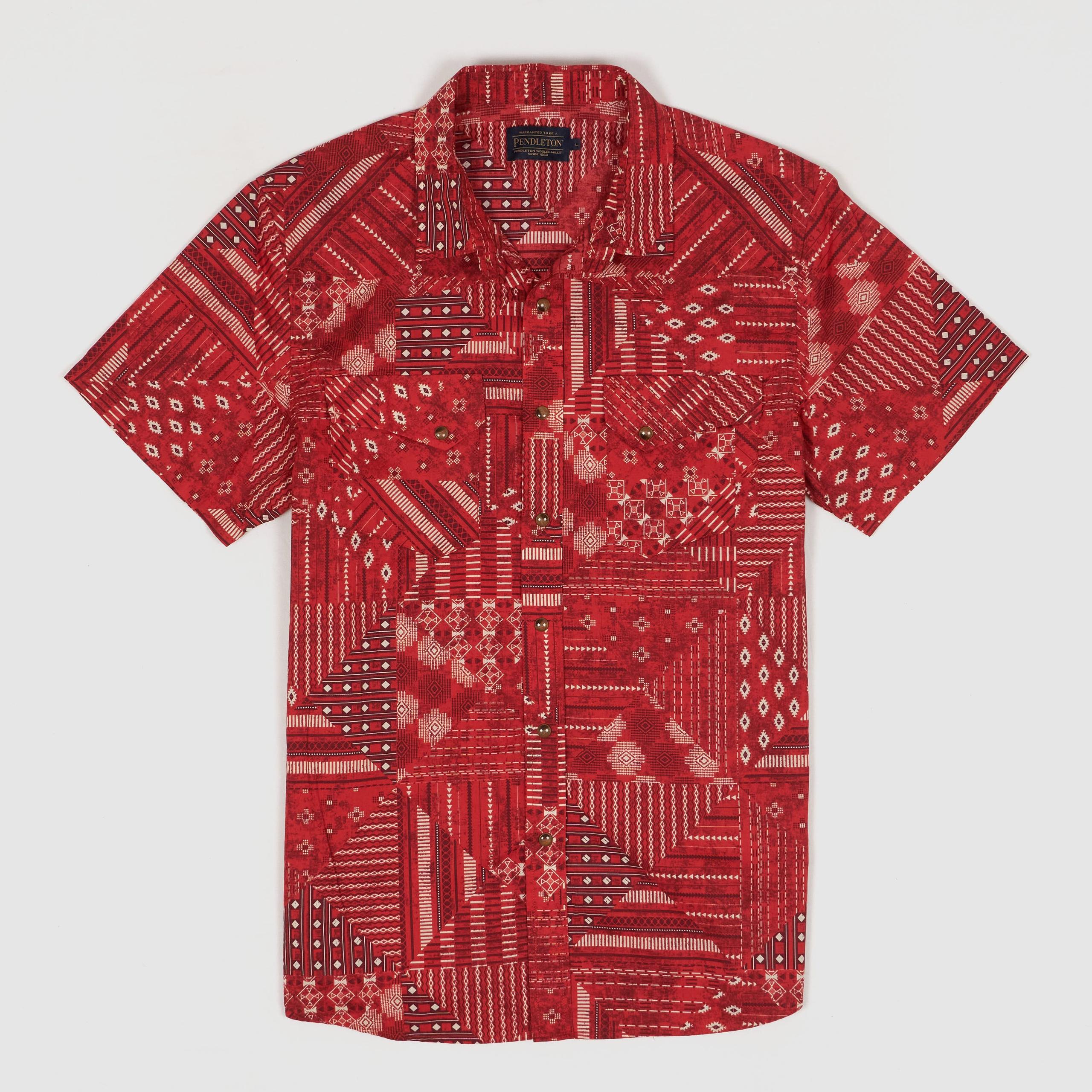 Bandana Printed  Short Sleeve Cotton Shirt