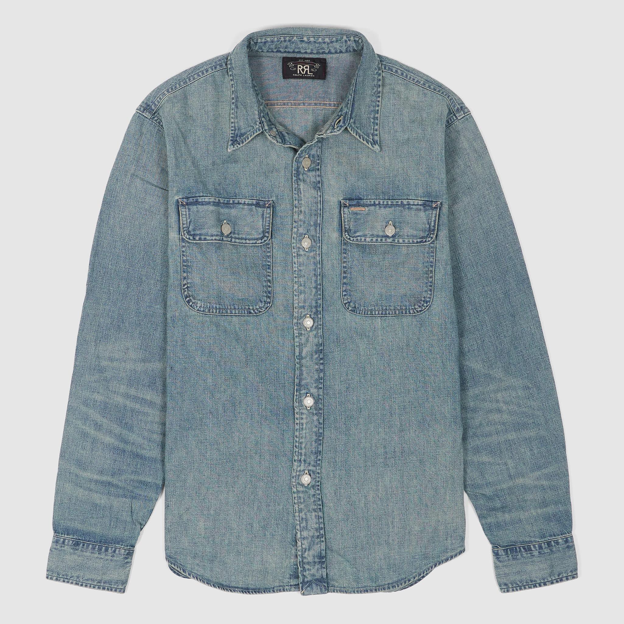 Long Sleeve Indigo Denim Work Overshirt