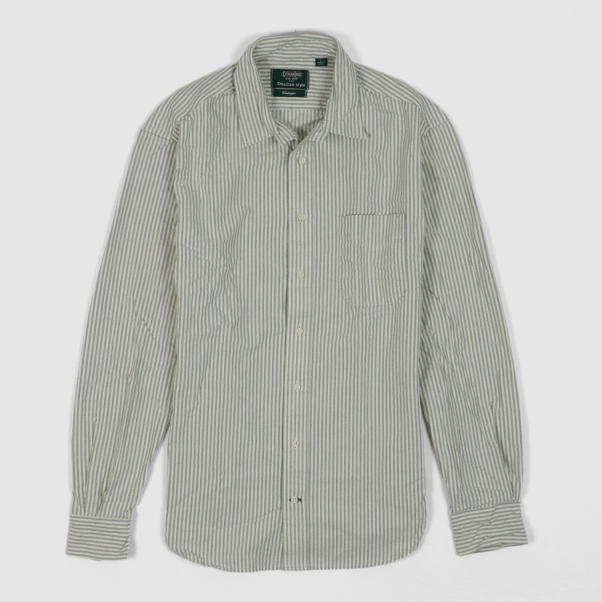 Brushed Cotton Striped Oxford  Shirt Without Button Down