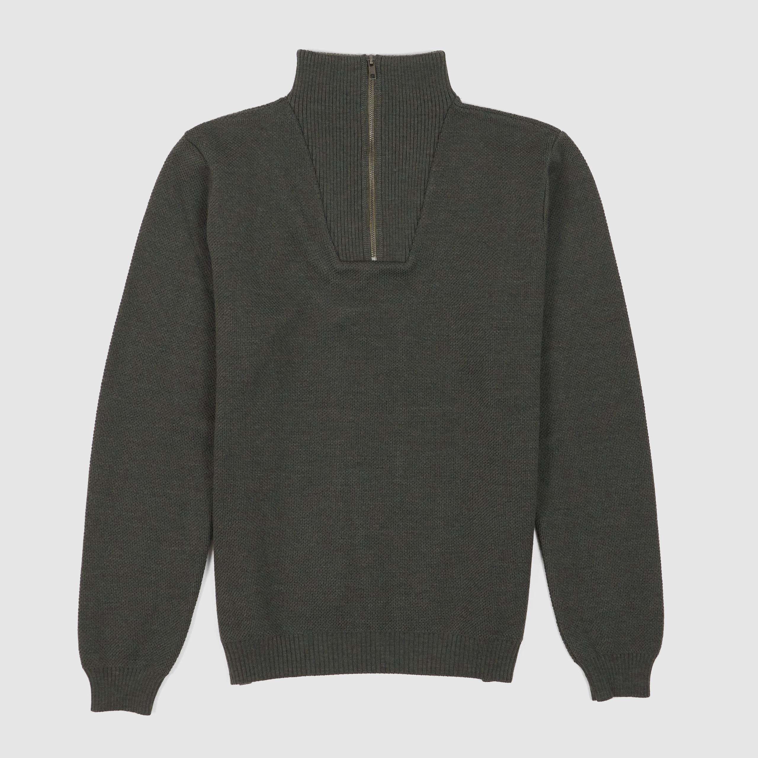 Knitwear Half Zip Piqué-Knit Merino Troyer