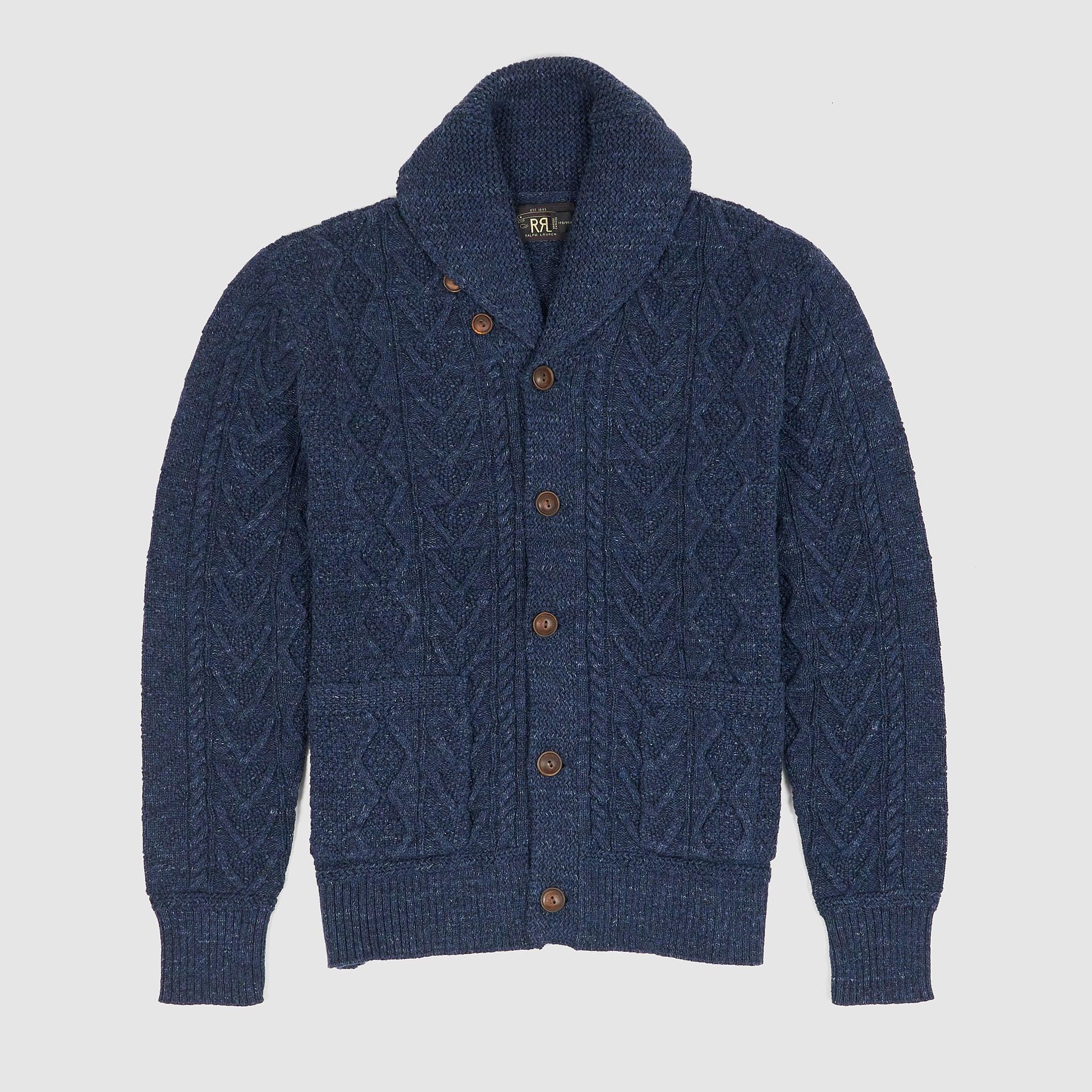 Knitted Cotton Cable Shawl Cardigan