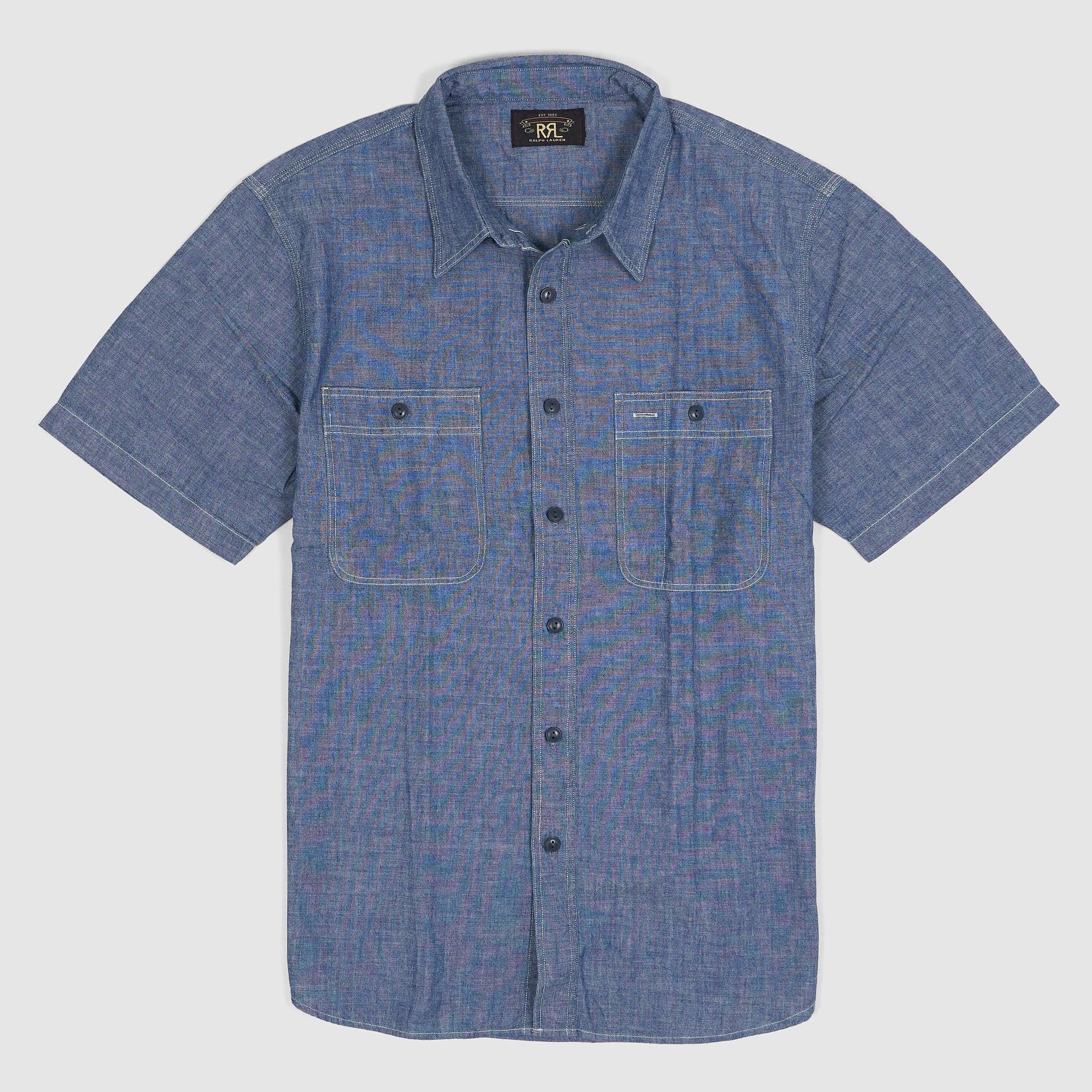 Indigo Chambray Work shirt Short Sleeves