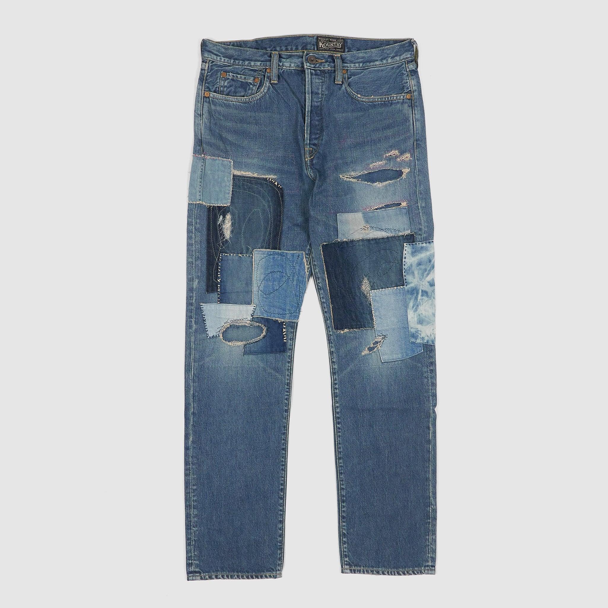5-Pocket 14oz Monkey Cisco Patchwork Jeans