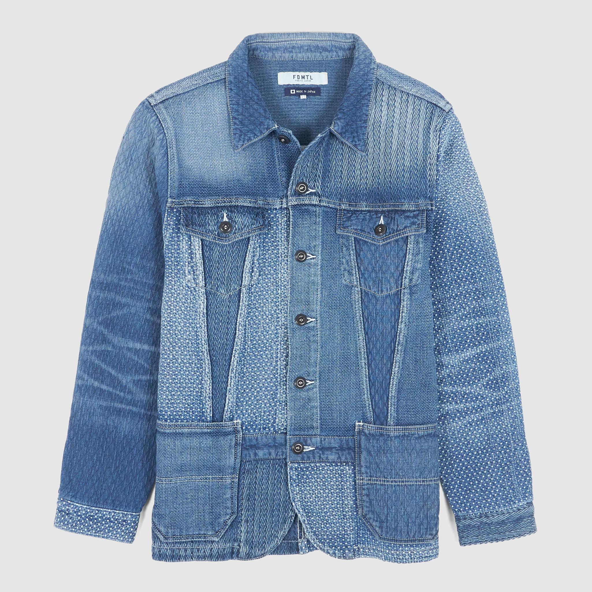 Denim Patchwork 3-YR -Washed Denim Blazer Jacket
