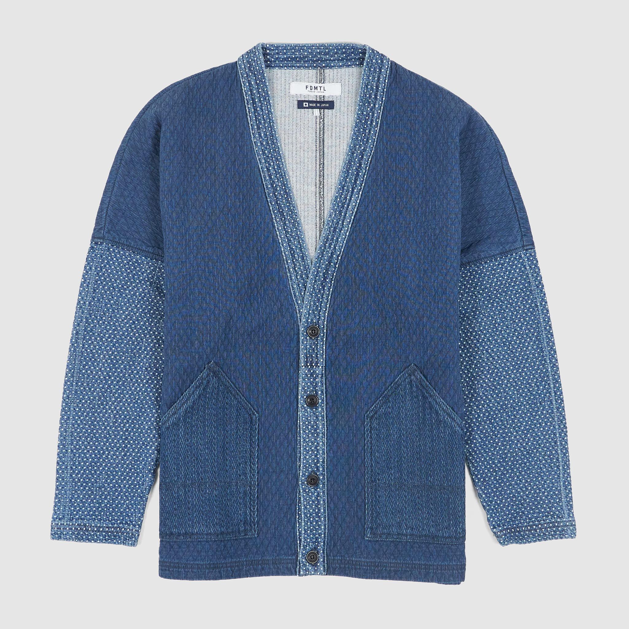 Washed Shashiko Patchwork Cardigan