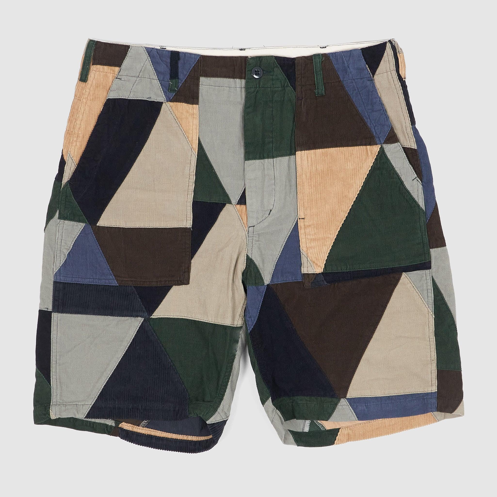 Corduroy Triangle Patchwork Shorts