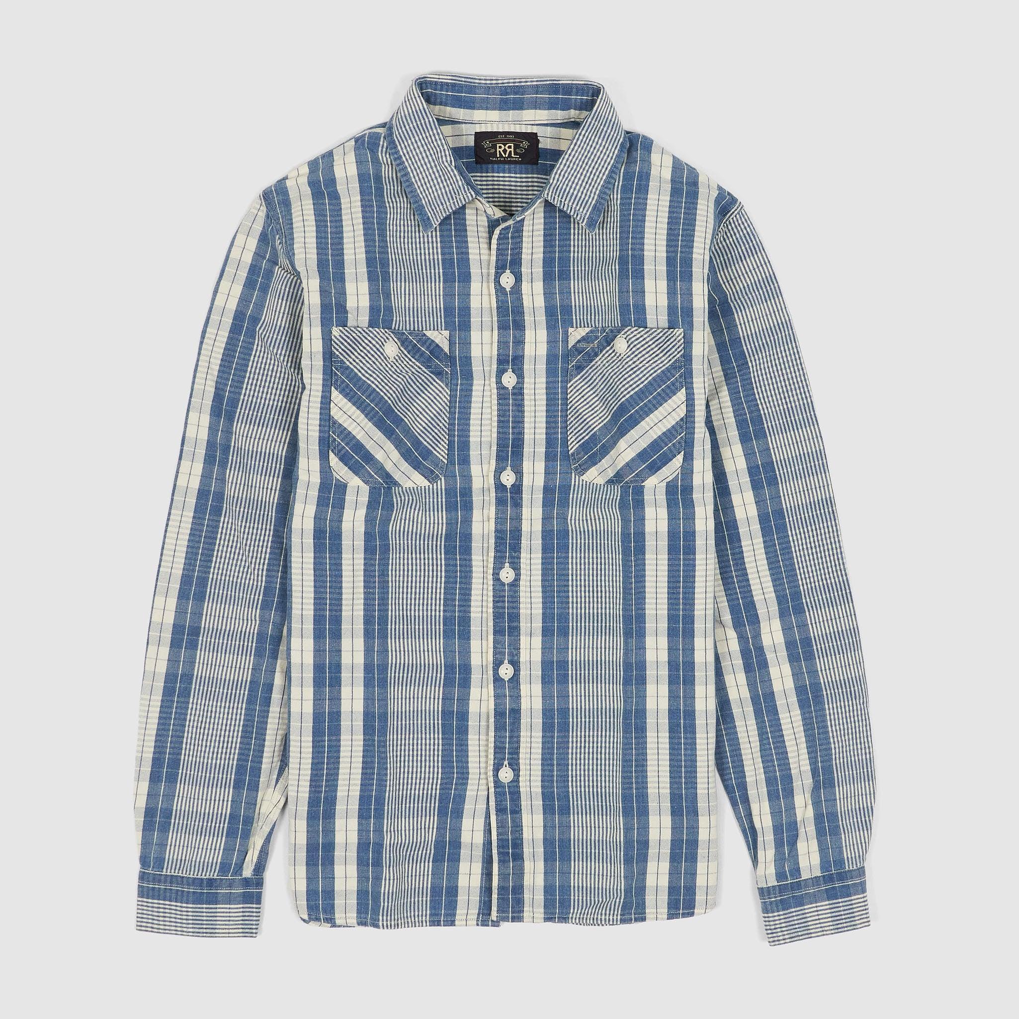 Long Sleeve Cotton/ Linen Sports Plaid Shirt