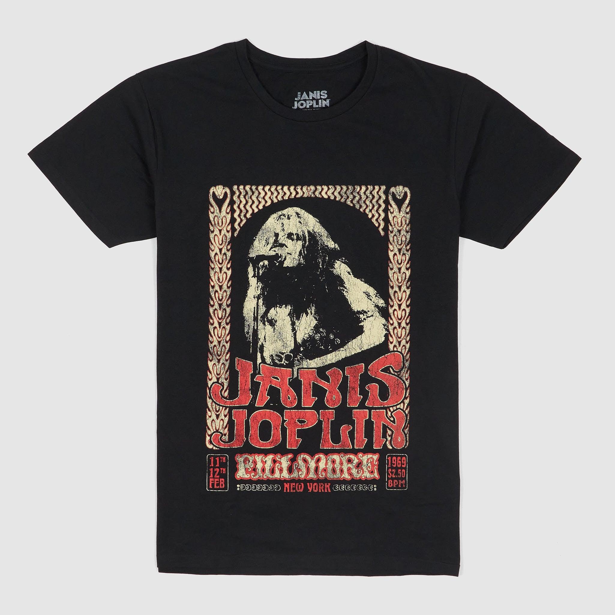 Janis Joplin 'Vintage Poster' Crew Neck Rock T-Shirt