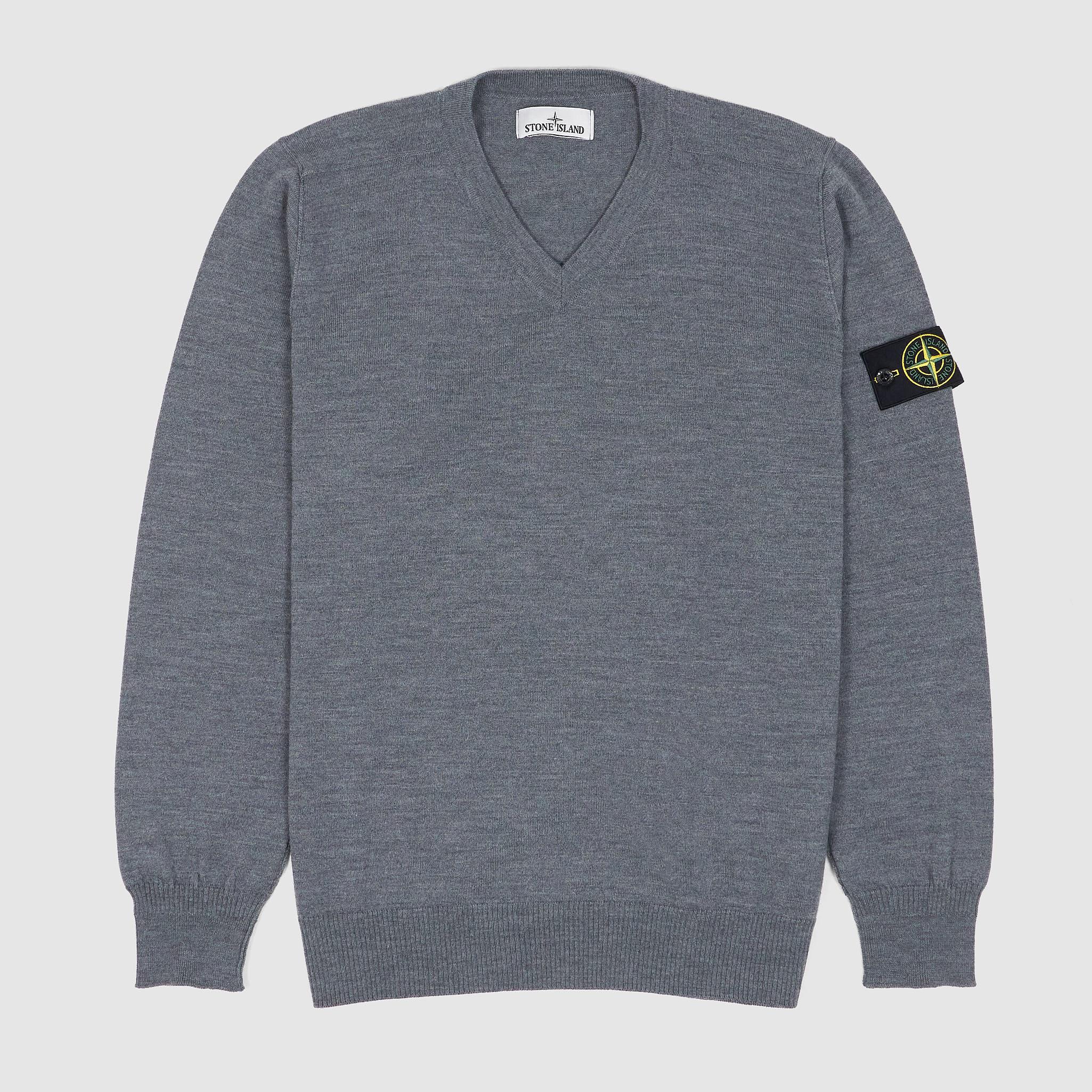 Light Knitted V-Neck Wool Jumper