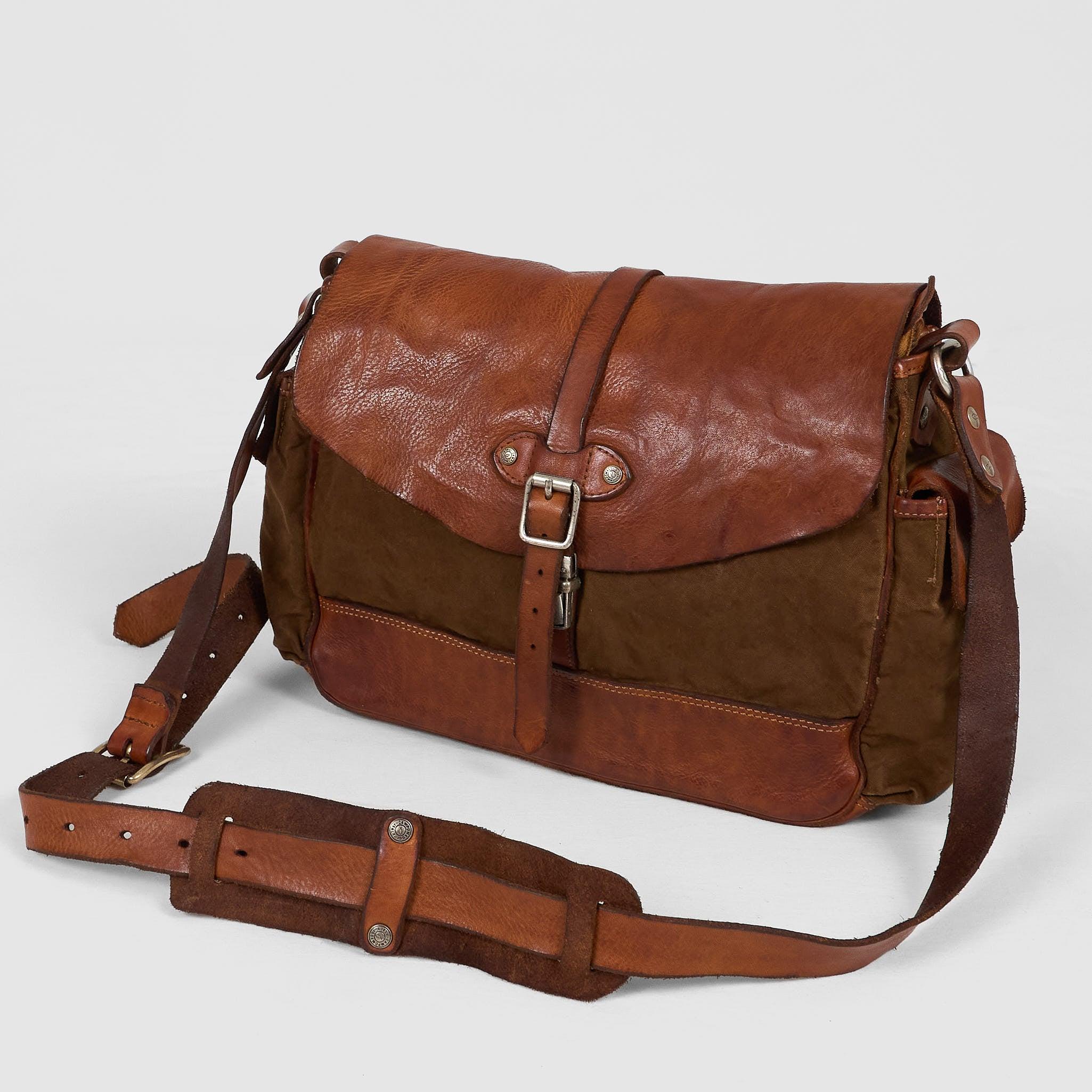 Canvas Leather Shoulder Bag