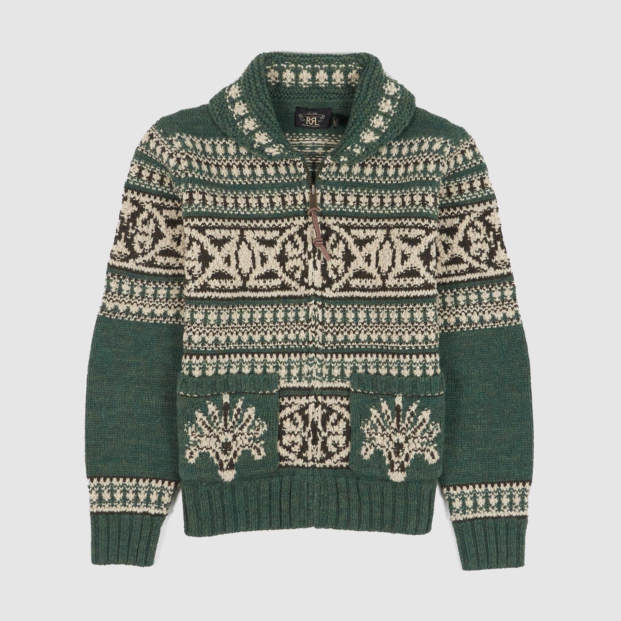 Knitted Full Zip Shawl Cardigan