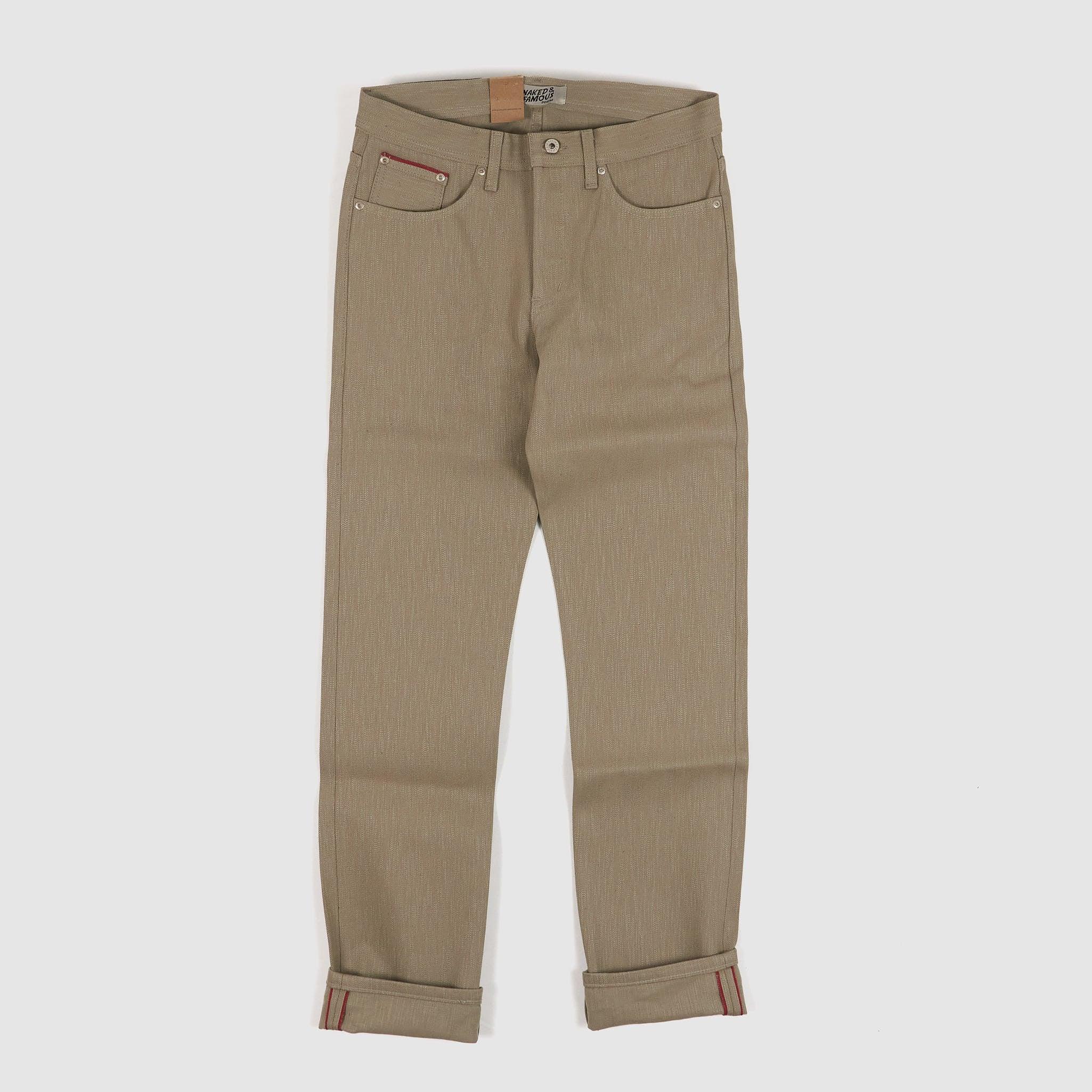 Naked & Famous Smokey Cotton Slub 5 Pocket Natural Denim