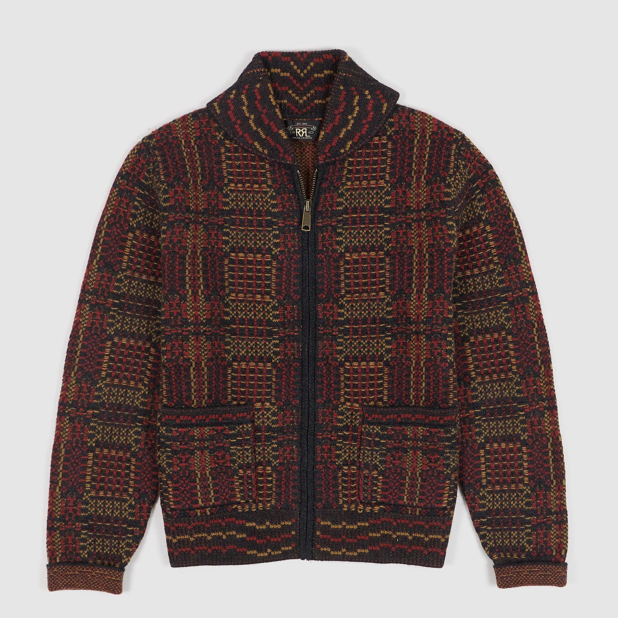 Knitted Jacquard Full- Zip Cardigan