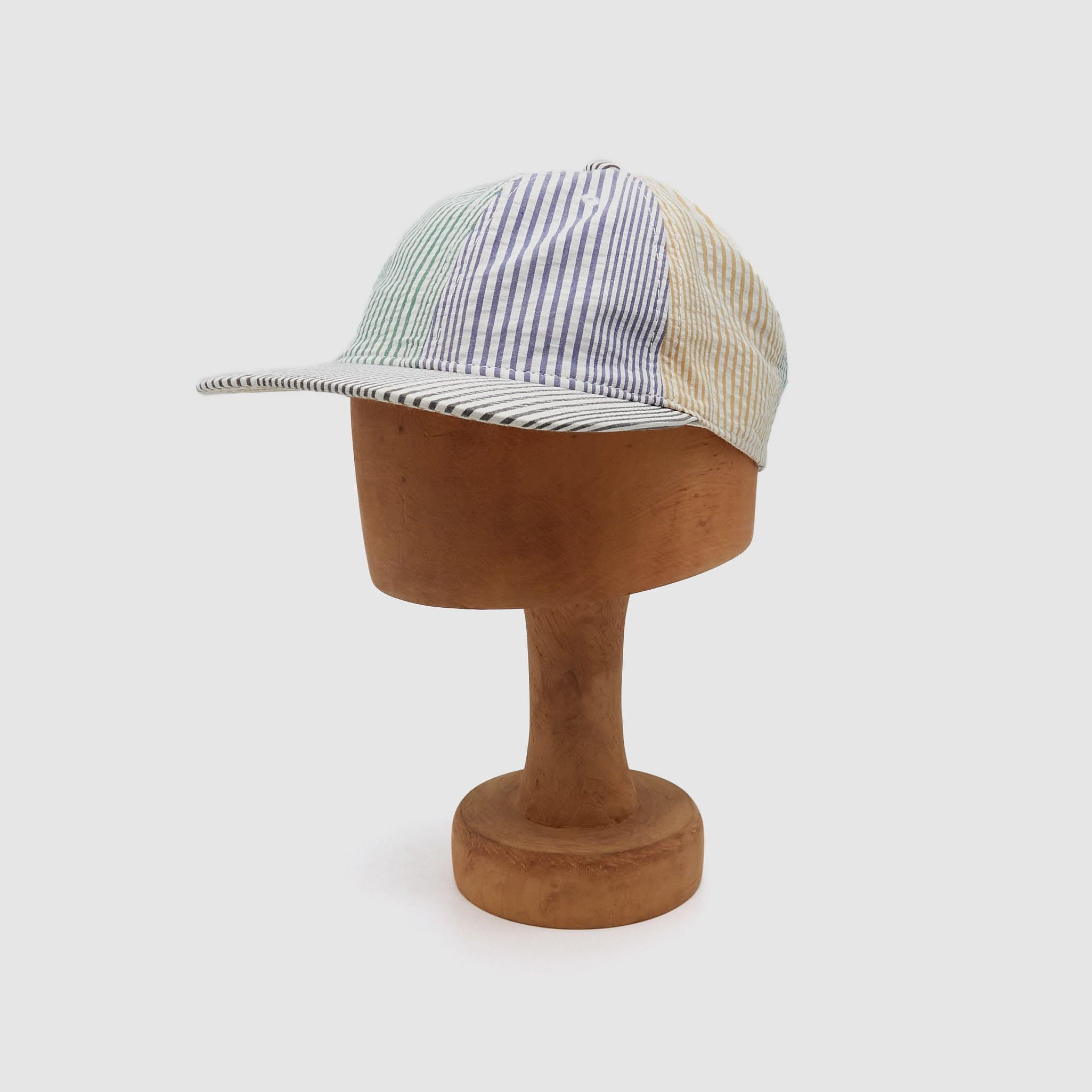 Striped Seersucker Baseball Cap