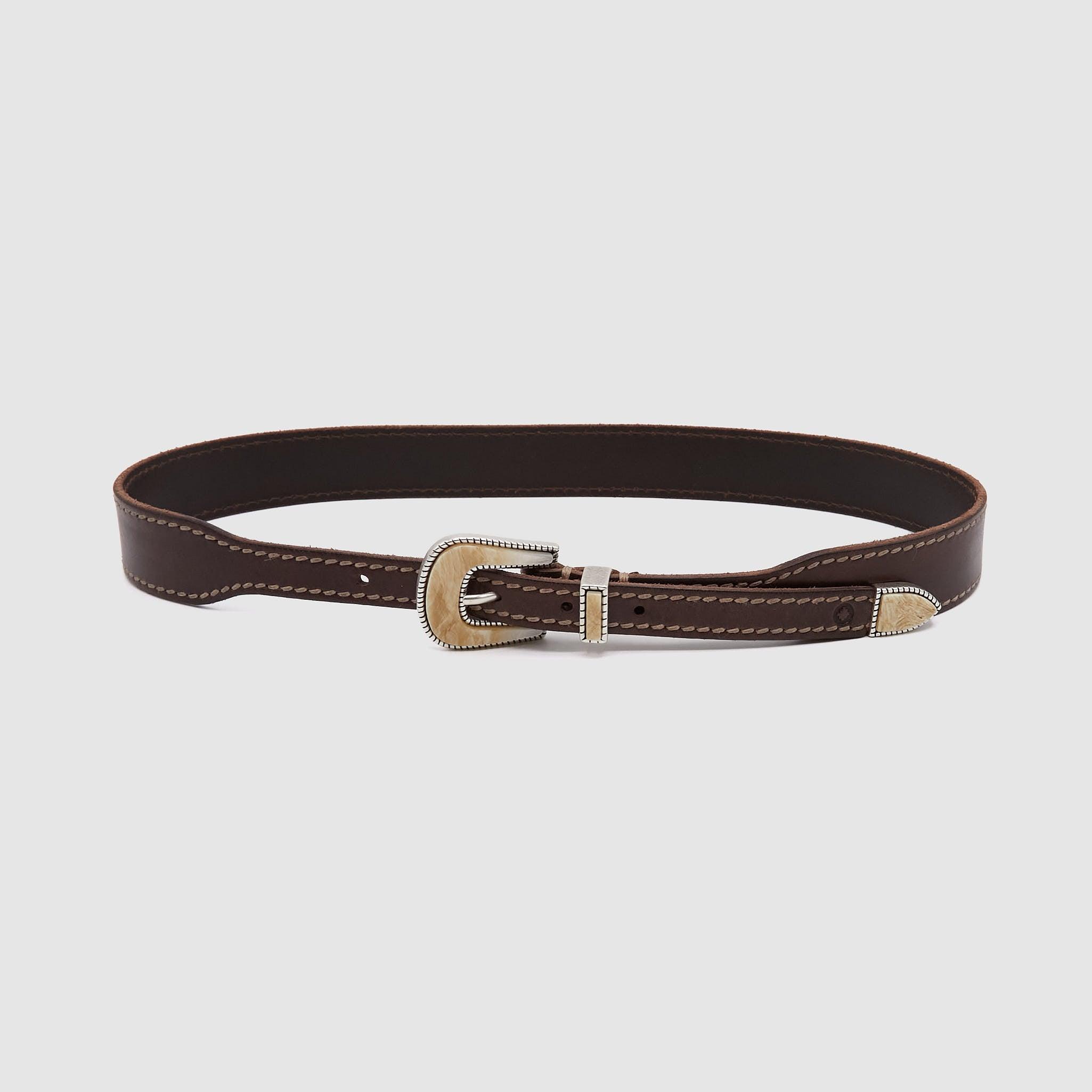 Stitched Leather Ranch Belt
