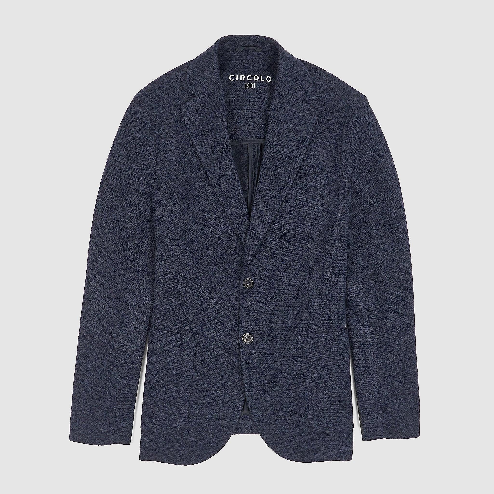 2-Button Wool Cotton Blend Blazer