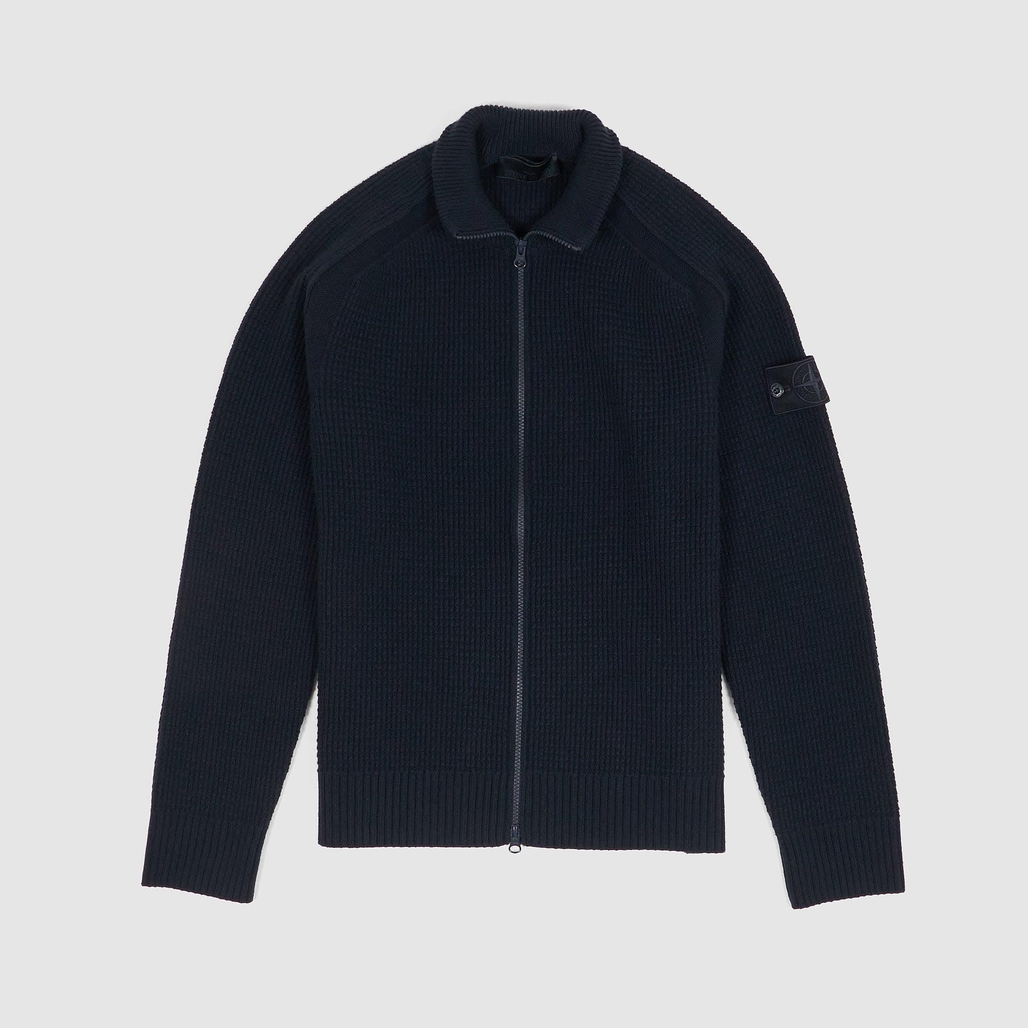 Ghost Piece Full Zip Knit Wool Cardigan