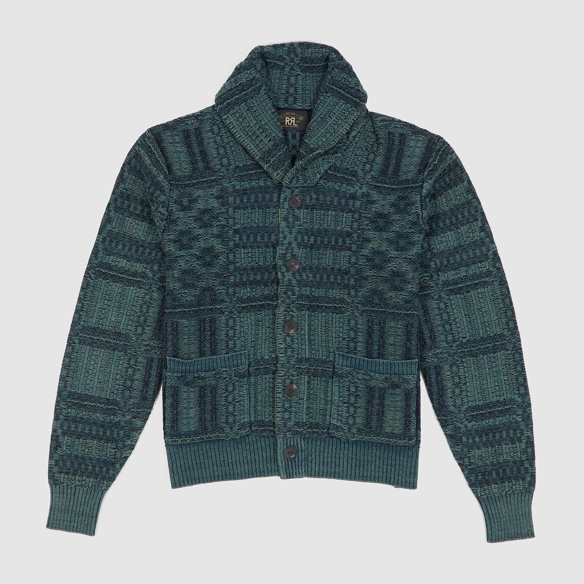 Indigo Knitted Shawl Cardigan