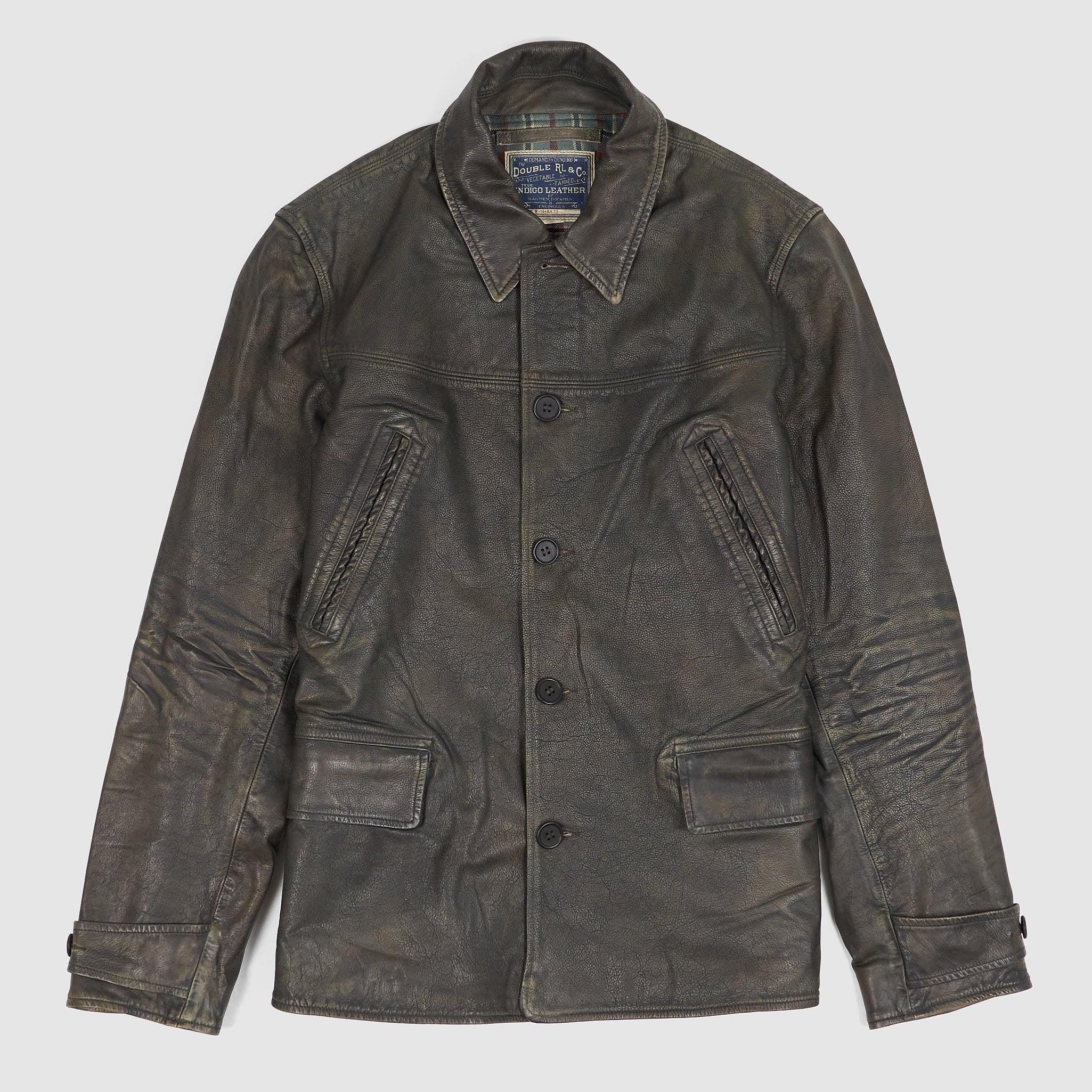 Indigo Leather Car Coat