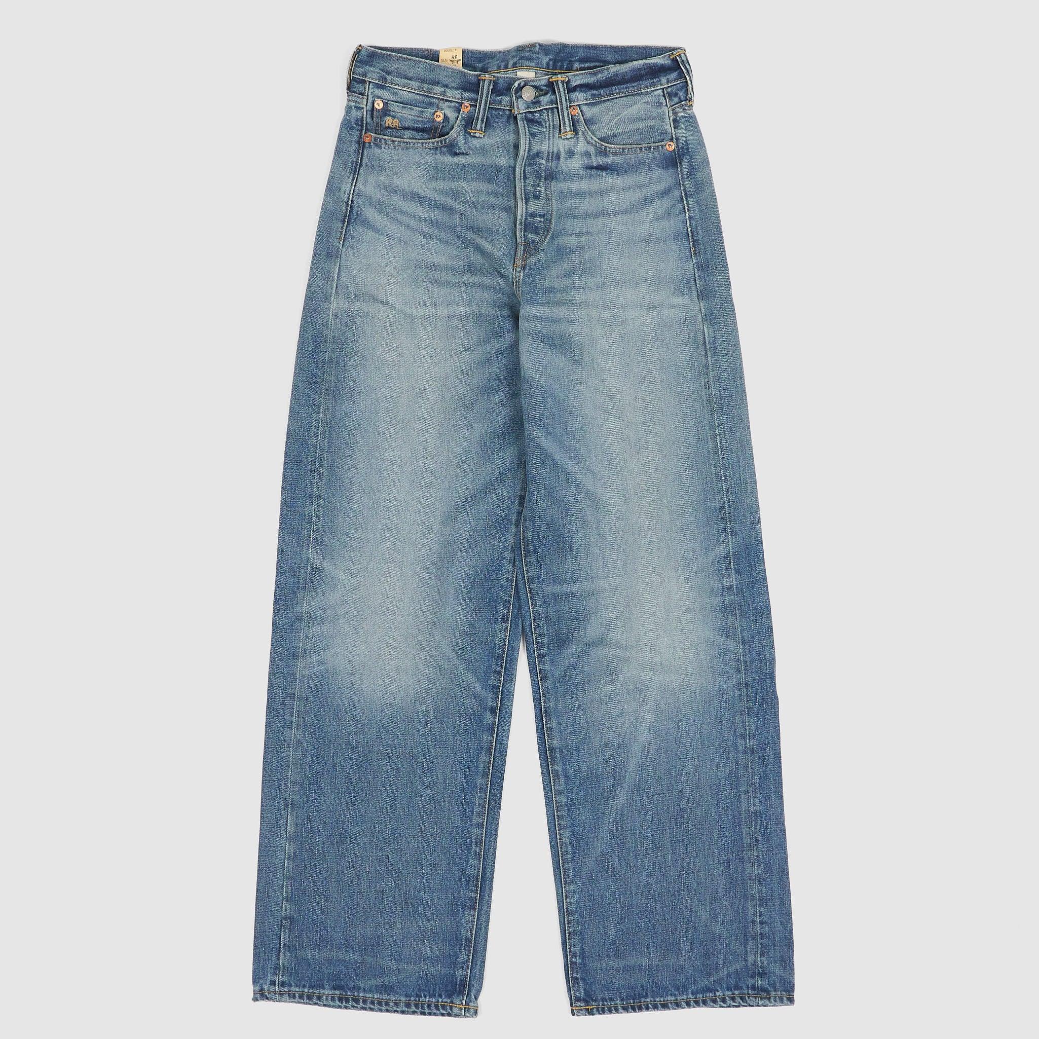 Ladies 5-Pocket Relaxed Boyfriend Wide Leg Jeans
