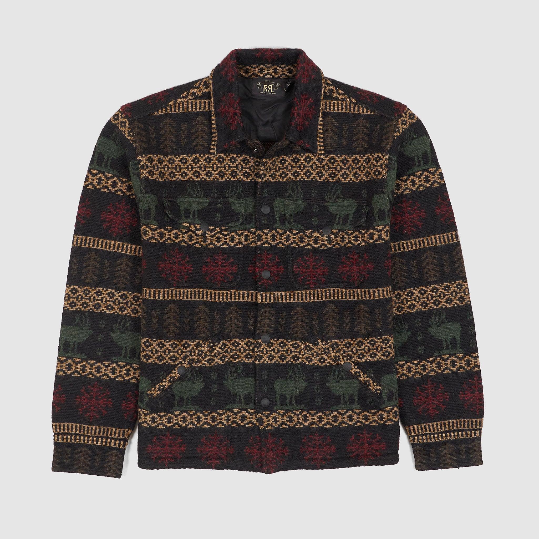 Jacquard Knit Overshirt Jumper w/ Pockets