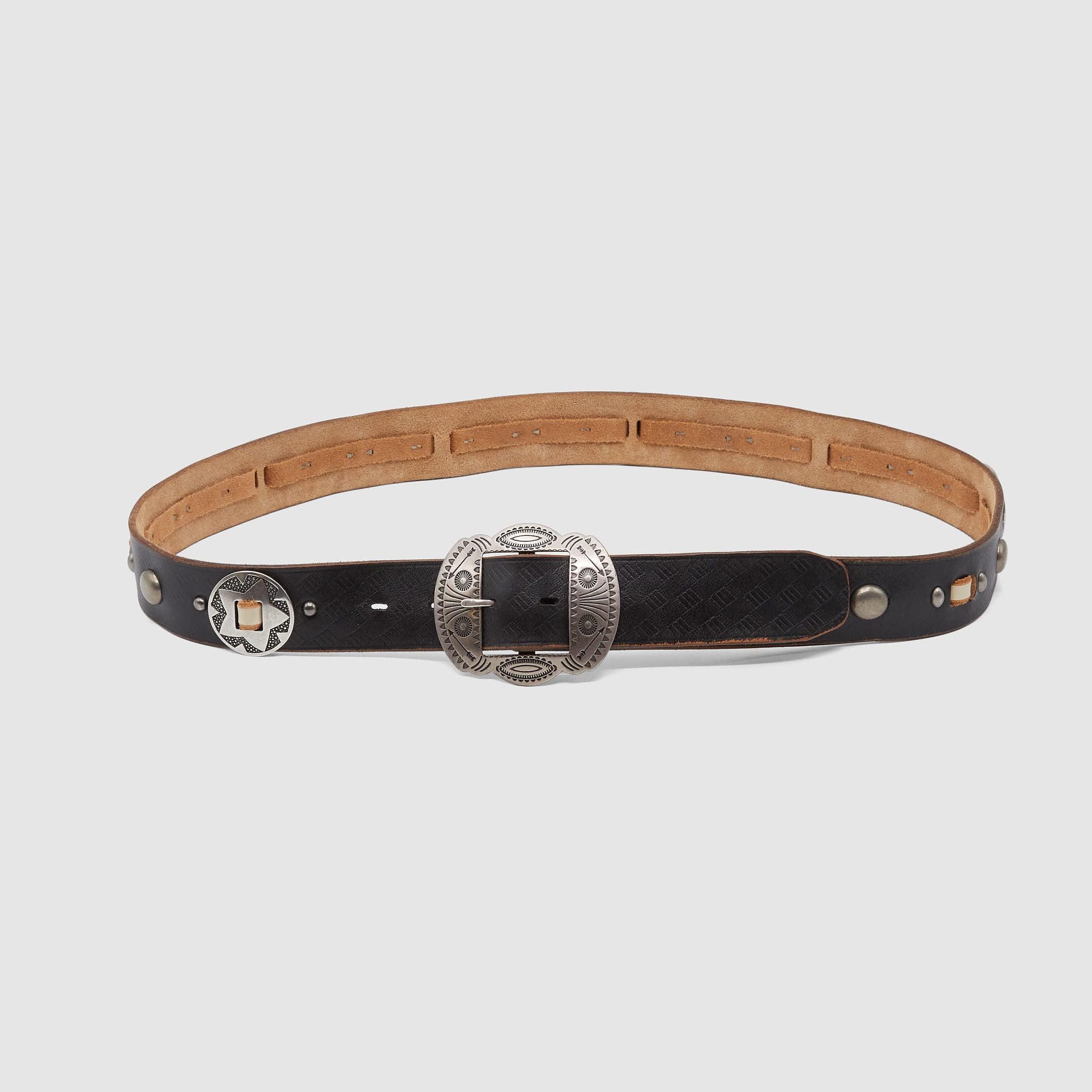 Concho Leather Belt w/ Studs