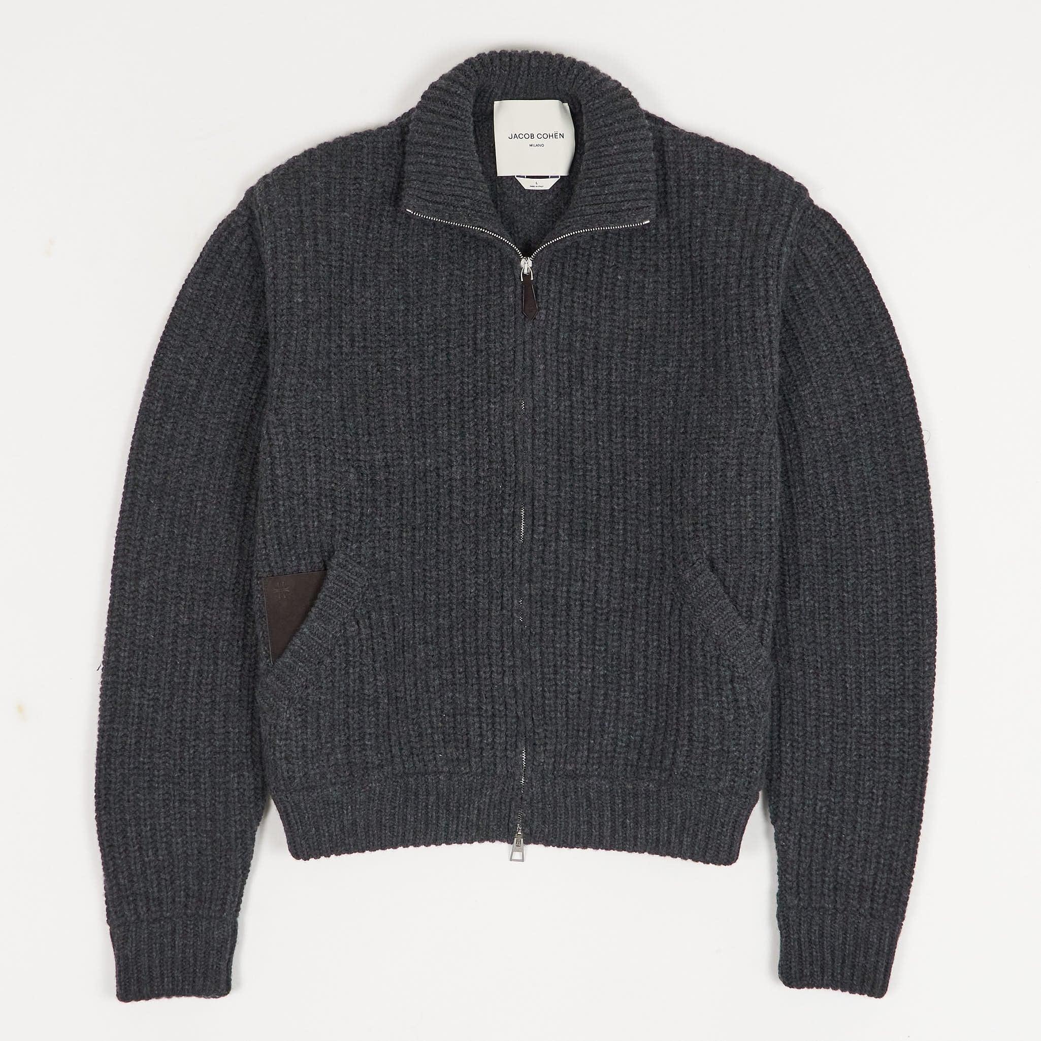 Jacob Cohen Full Zip Heavyweight Extra Soft Wool Cardigan