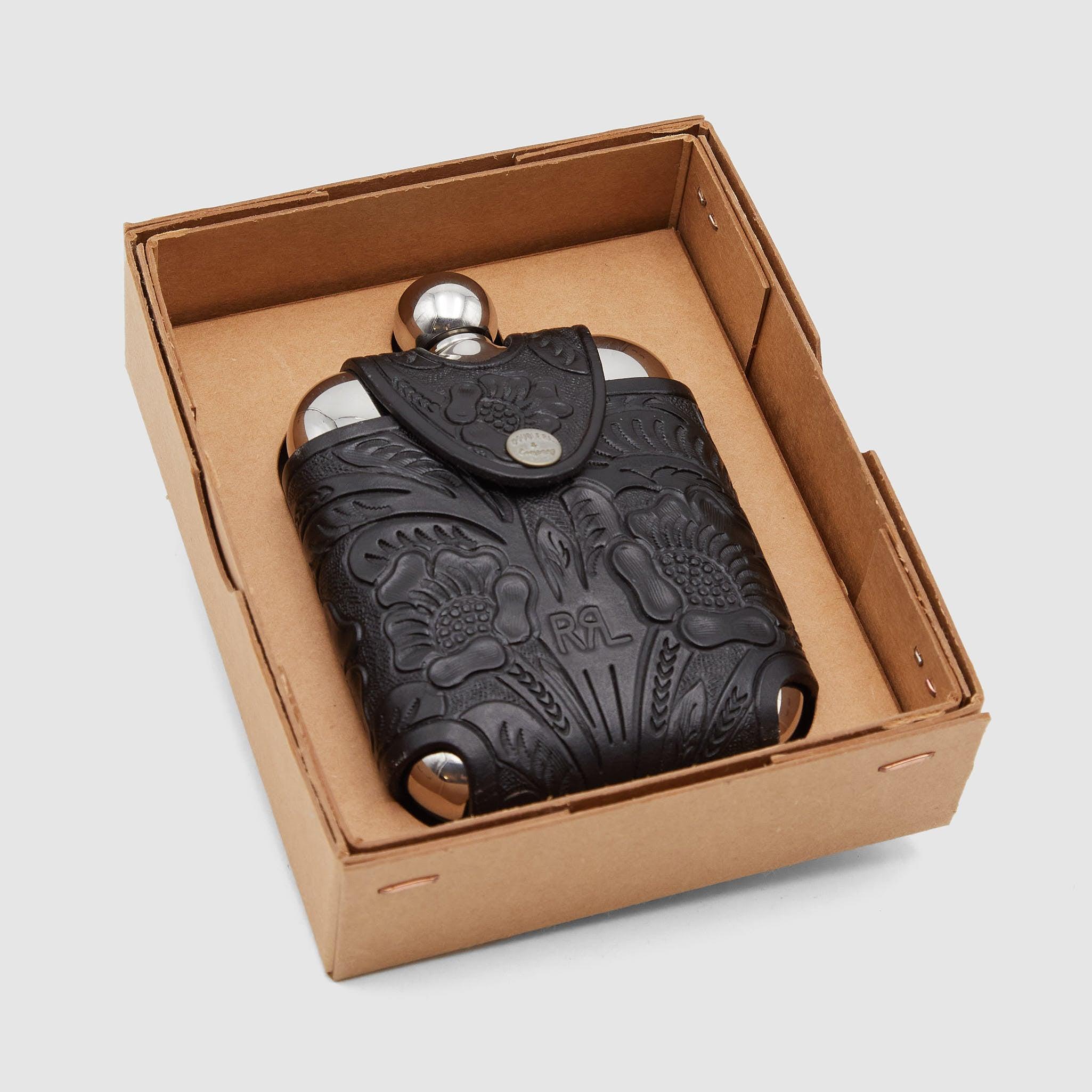 Hand Tooled Leather Flask