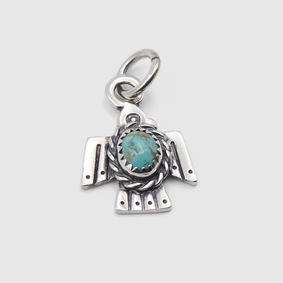 Thunderbird Turquoise Stone Sterling Pendant