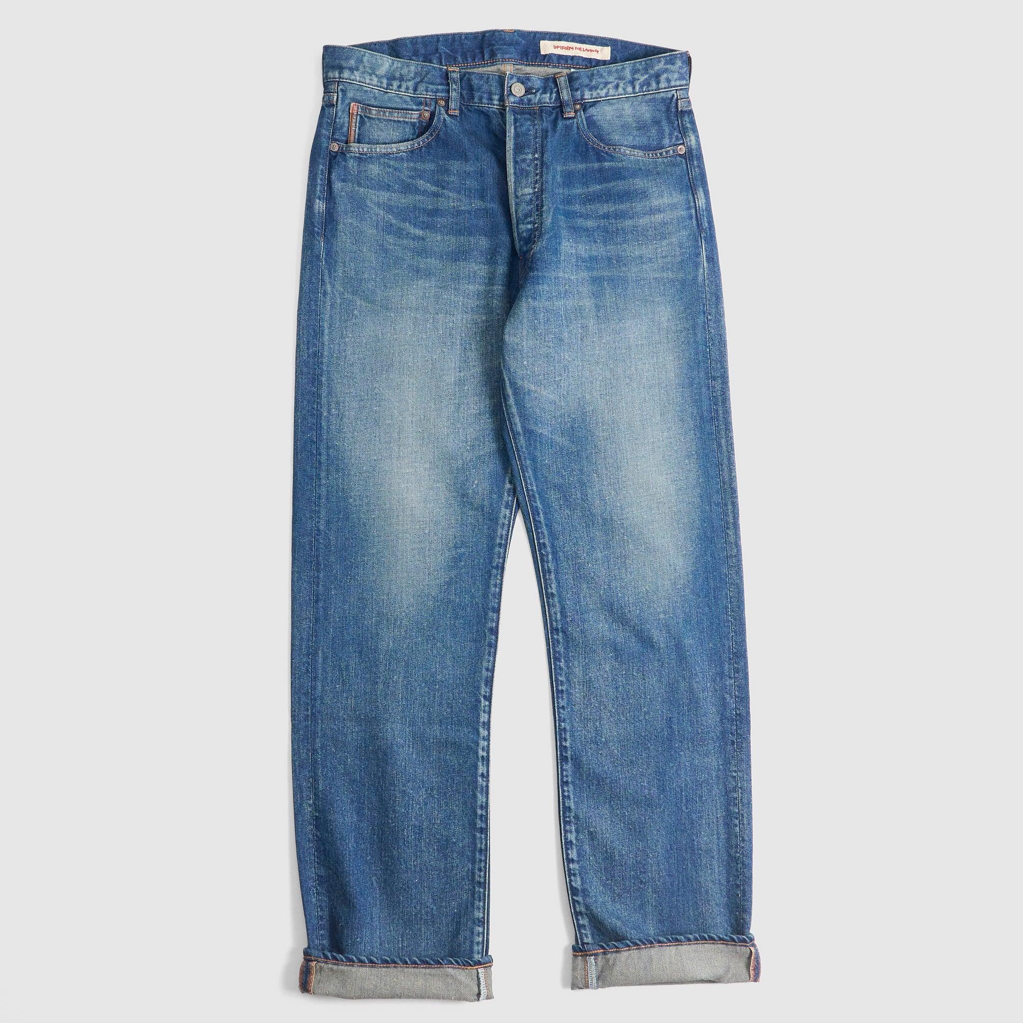C.T.L. Washed Cotton-Linen Bengara Straight Denim Jeans
