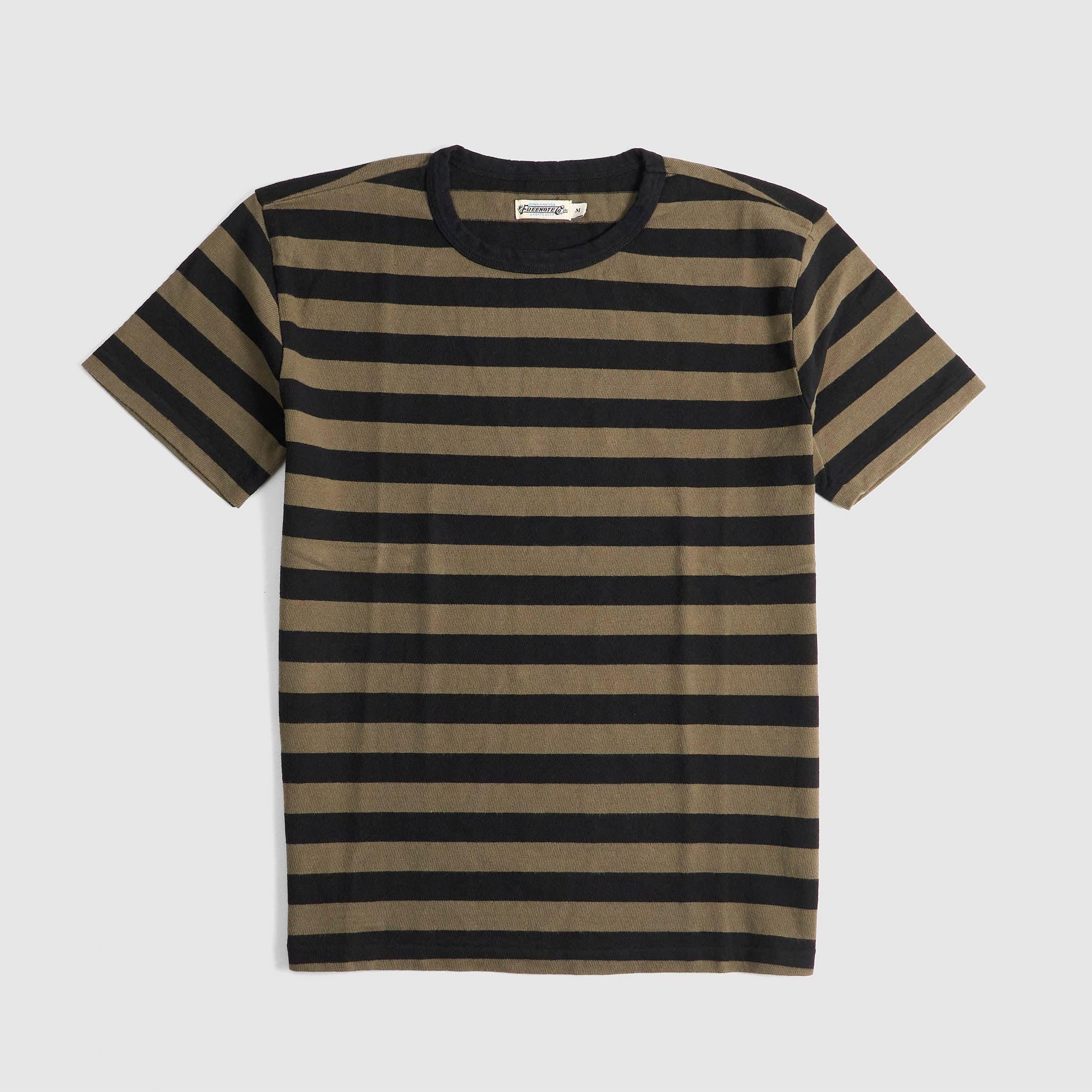 Striped Crew Neck Biker T-Shirt