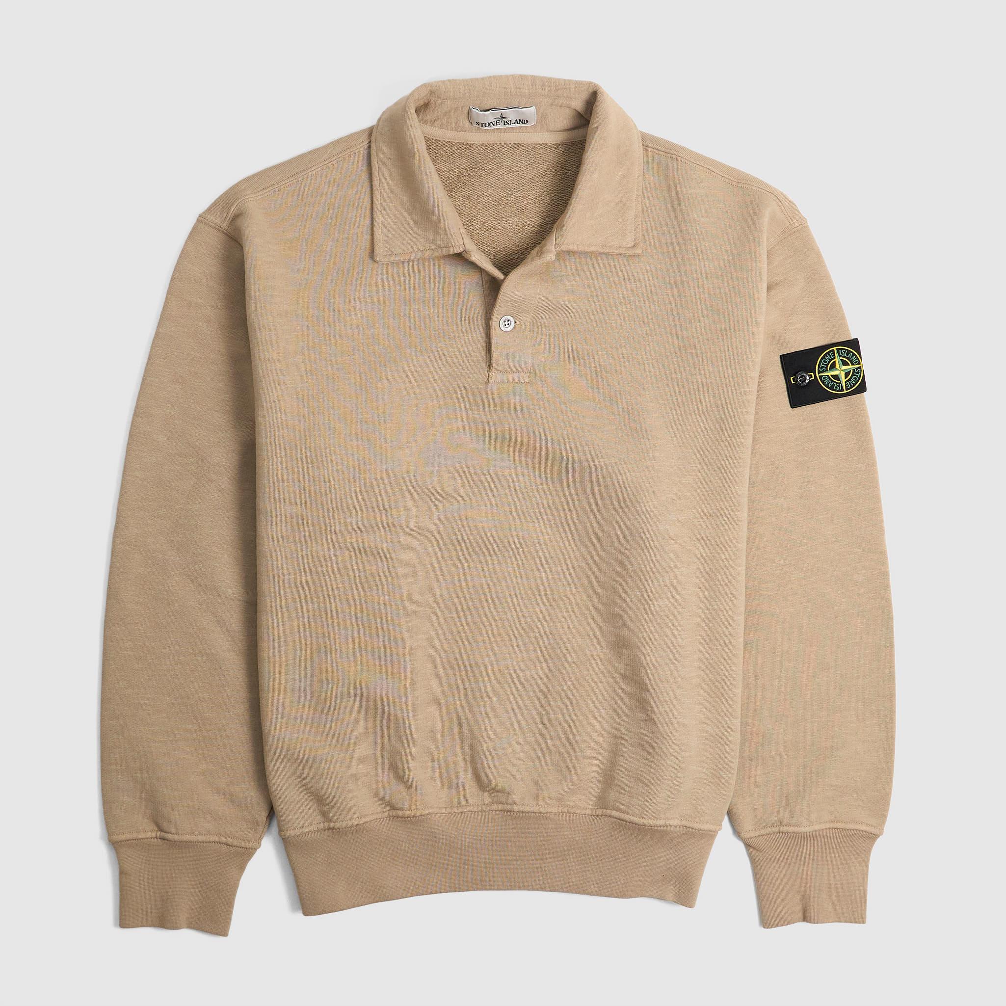 Loopwheeled Terrycloth Polo Sweater