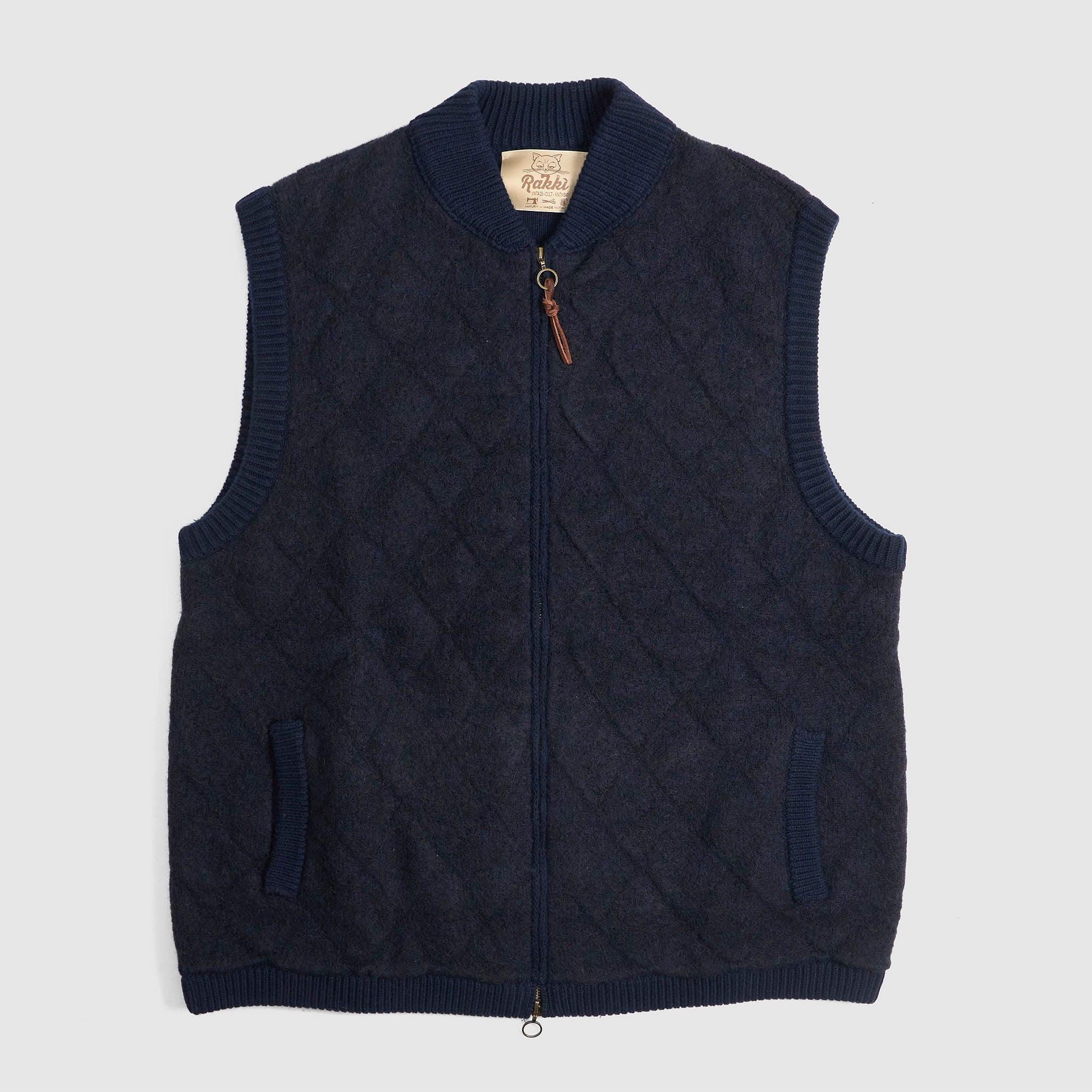 Steve McQueen Diamond-Quilted Wool Bomber Vest