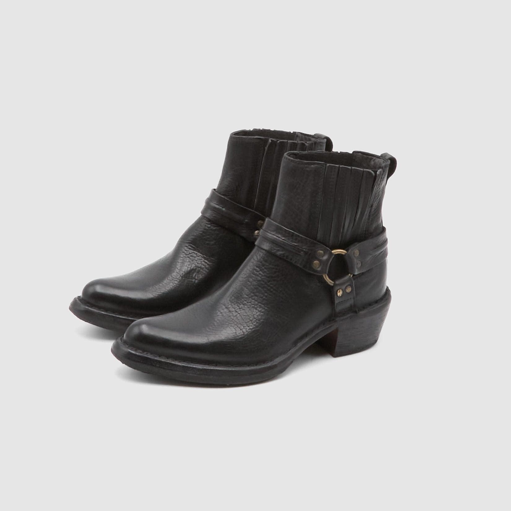 Ladies Biker Harness Low Boots