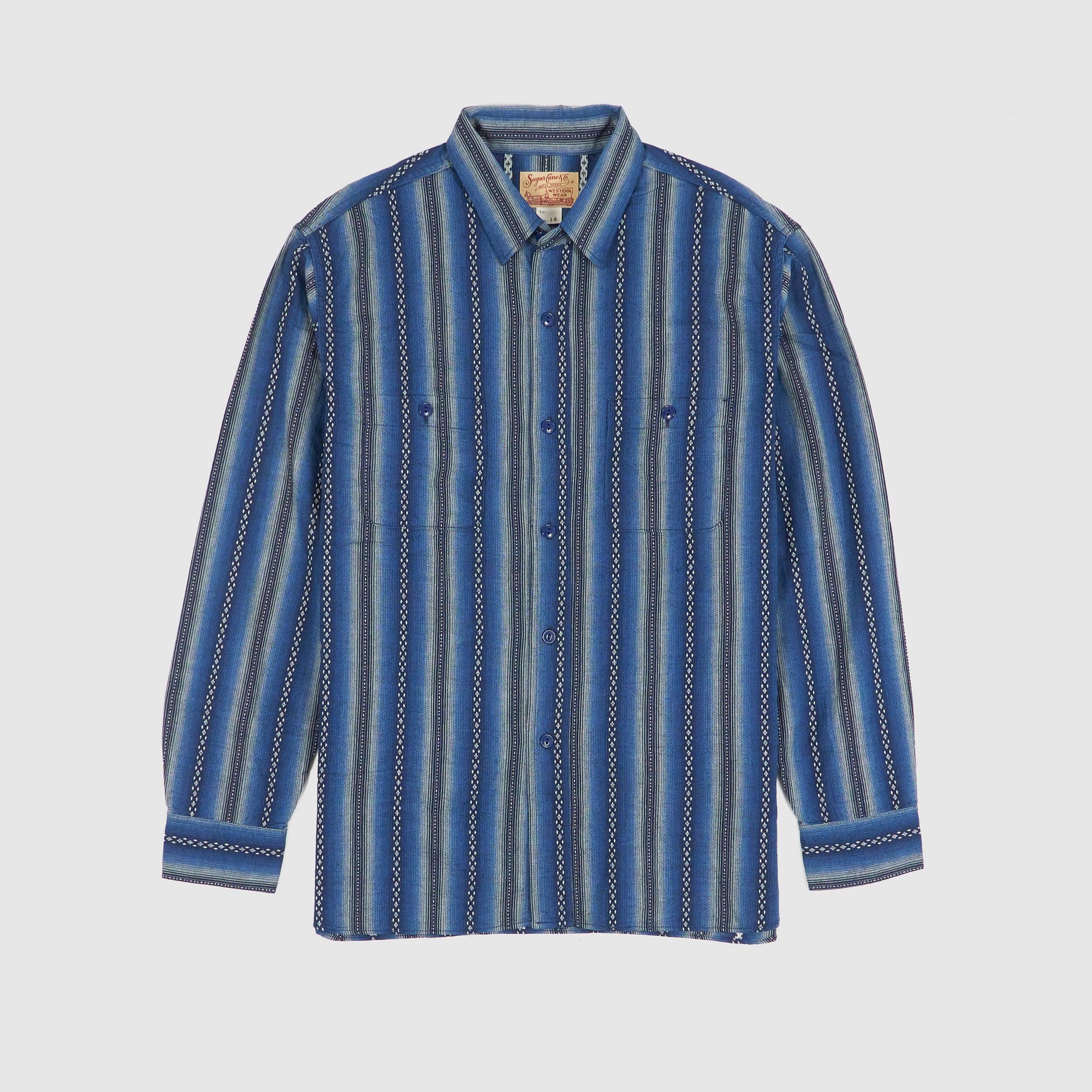 Indigo Striped Two Pocket Shirt