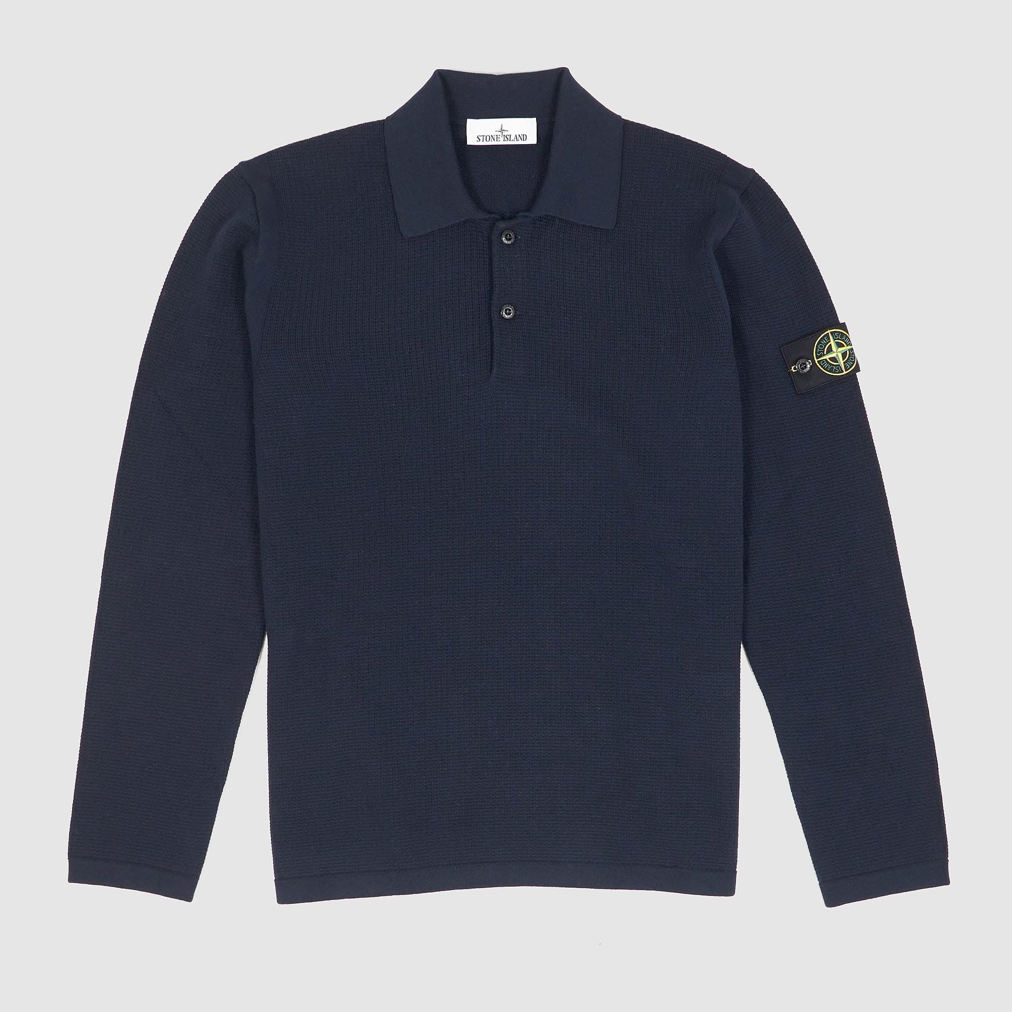 Long Sleeve Cotton Knitted Polo Shirt