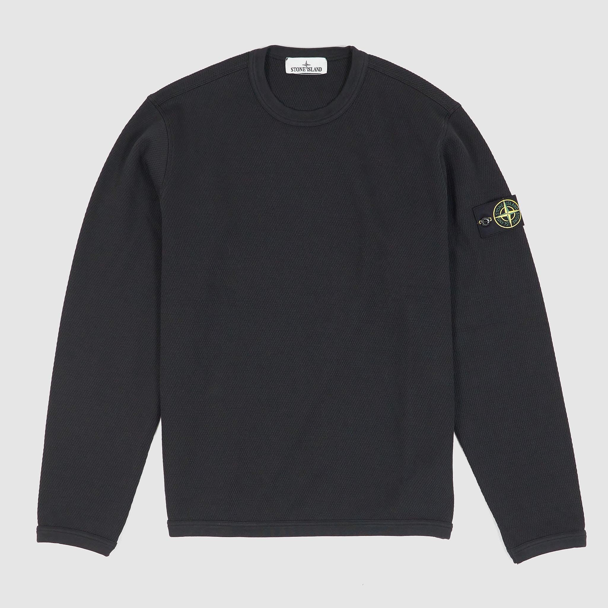 Waffle Cotton Crew Neck Long Sleeve Shirt