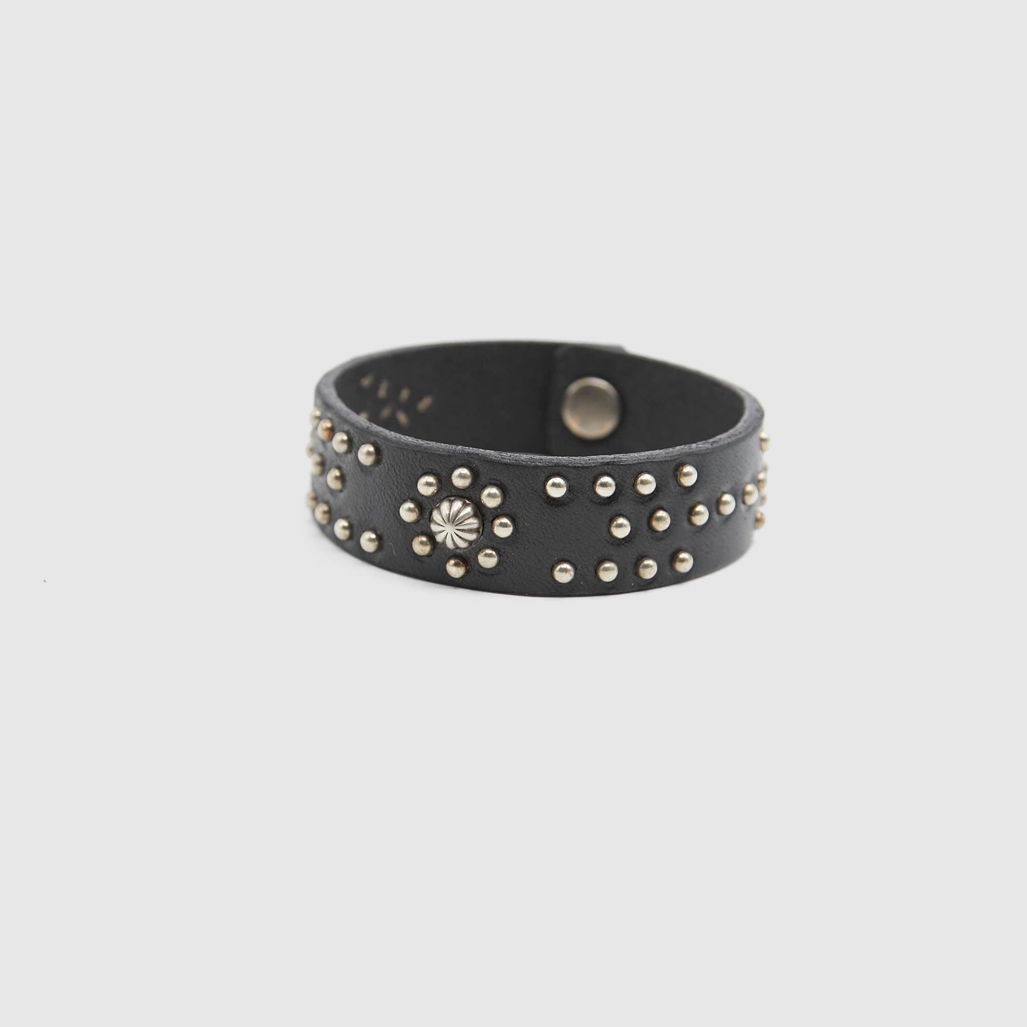 Slim Studded Leather Bracelet