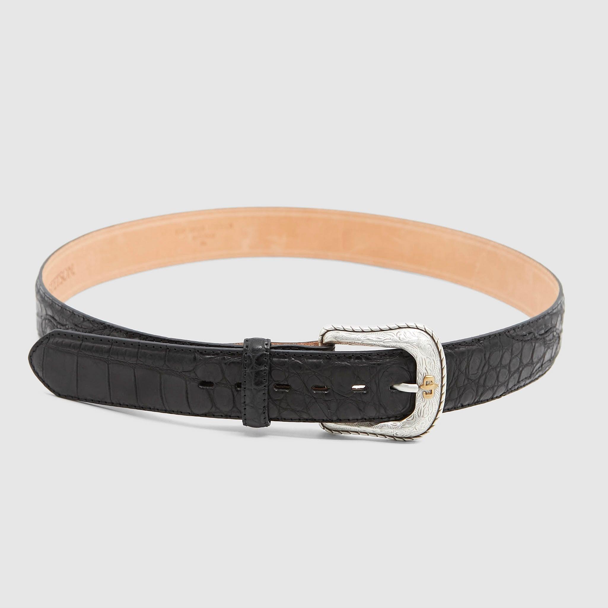 Caiman Textured Leather Belt