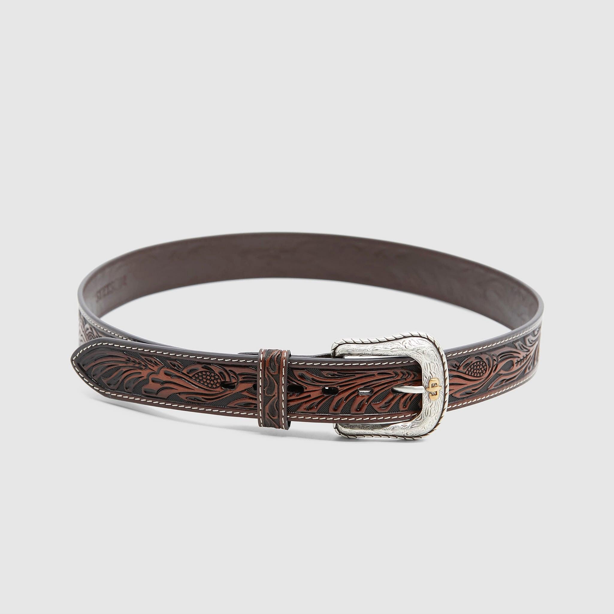 Classic Tooled Leather Western Belt