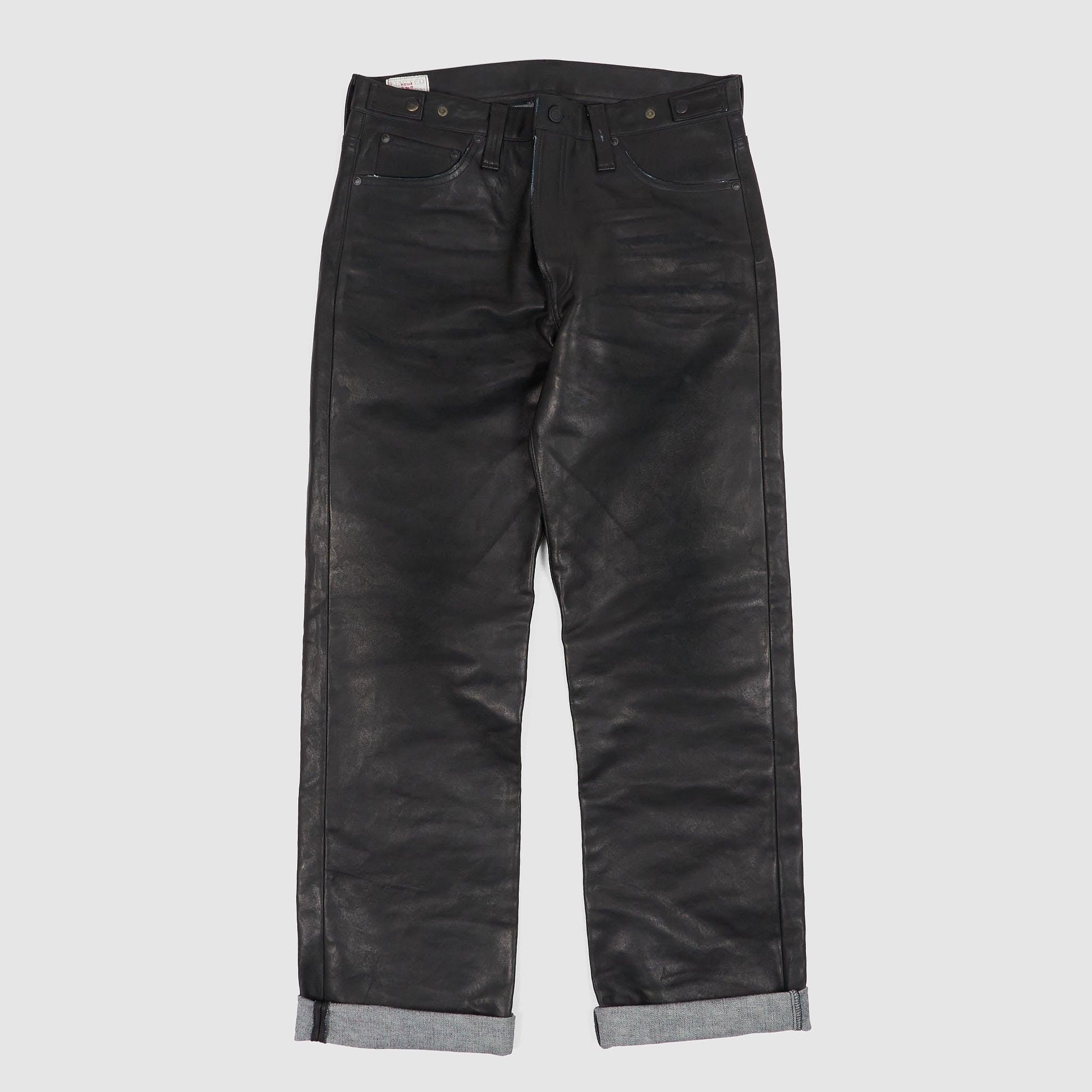 Leather Denim Jeans