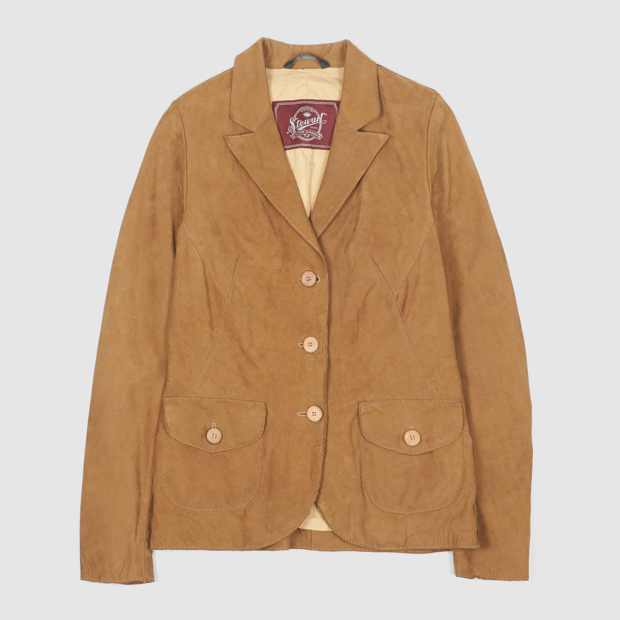 Ladies Roughout Leather Blazer