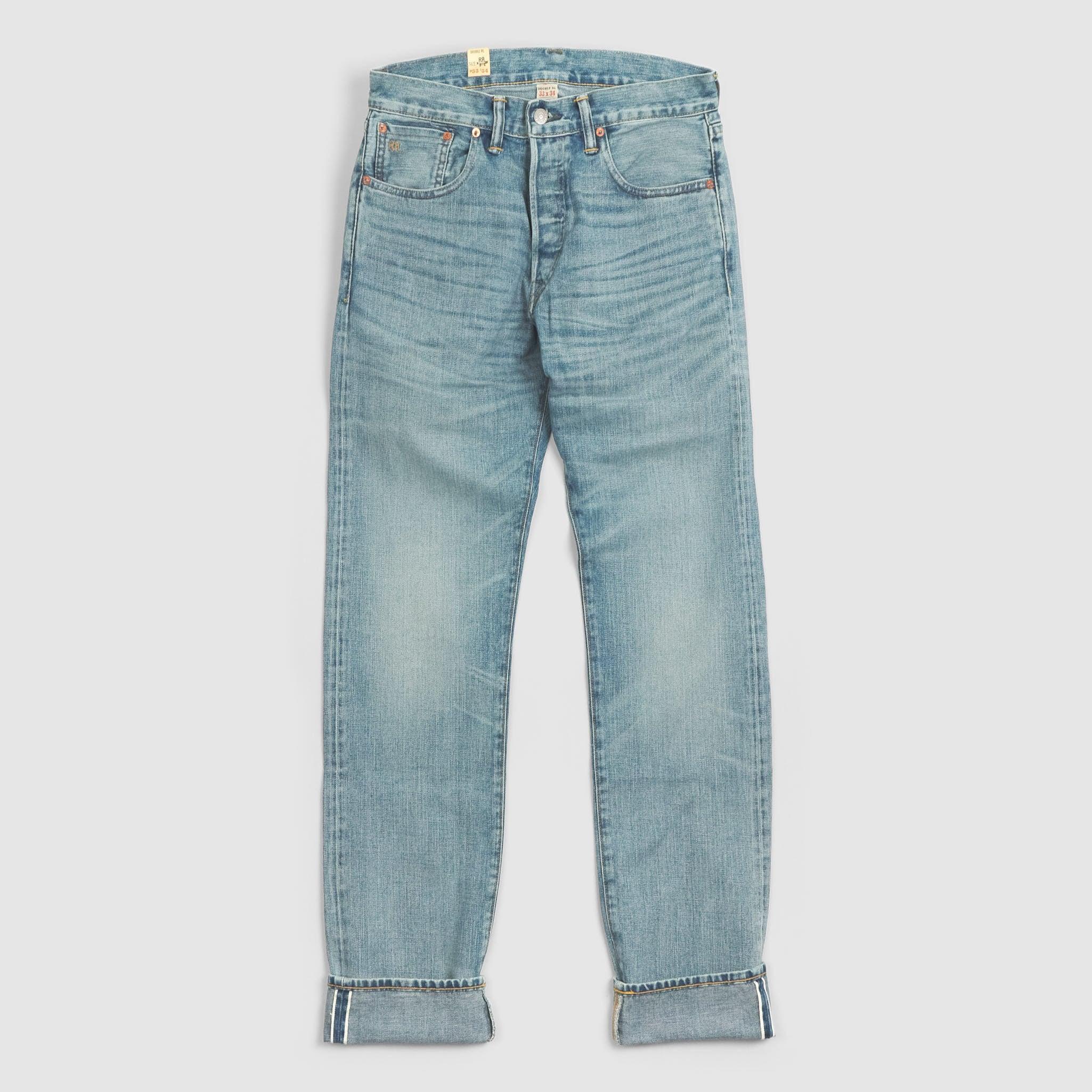 Heavy Washed Denim Slim Fit Selvage Jeans